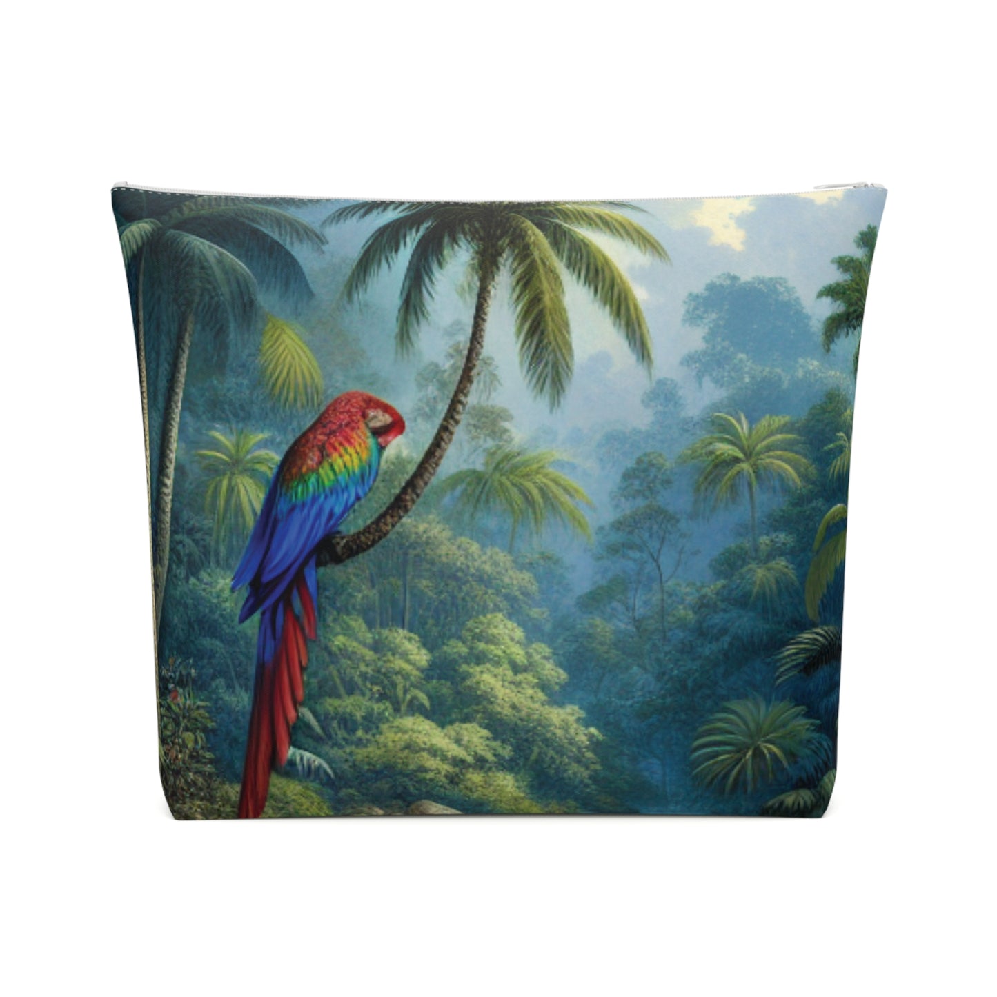 Tropical Cotton Cosmetic Bag, Makeup Pouch, 5 Sizes / Sleeping Beauty Parrot