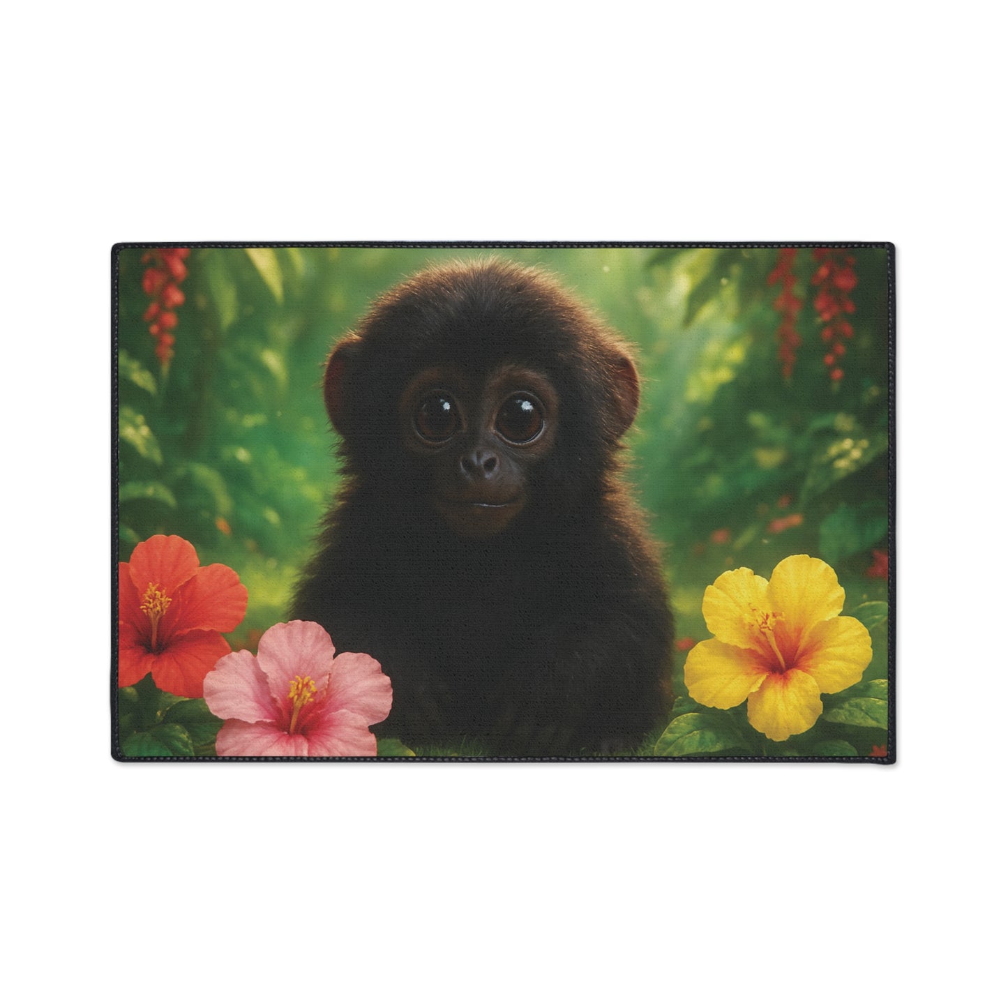 Heavy Duty Floor Mat, 5 Sizes – Tropical Area Rug for Home Décor / Baby Howler Monkey