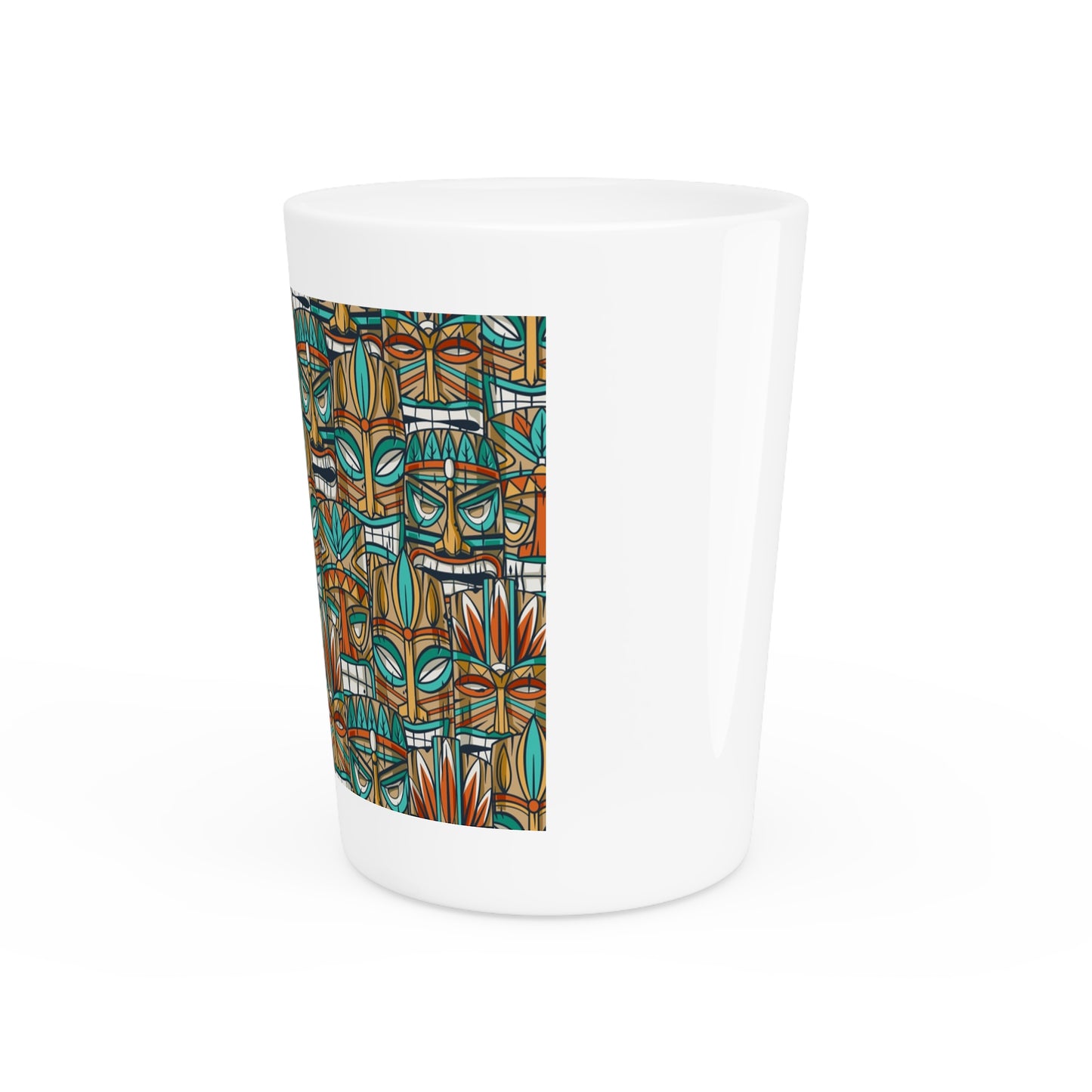 Ceramic Shot Glass - Turquoise Tiki Party