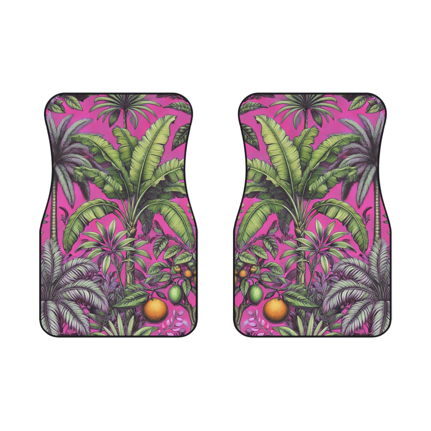 Tropical Fruit/Hot Pink Car Floor Mats - SET of 2