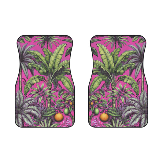 Tropical Fruit/Hot Pink Car Floor Mats - SET of 2