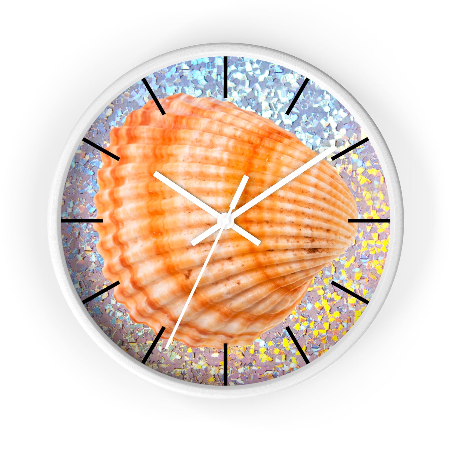 Wall Clock, Disco Orange Scallop, Hands/Base Variants