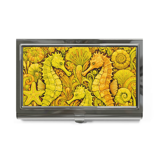 Business Card Holder/Case - Palms, More Tropical Fruit, Yellow