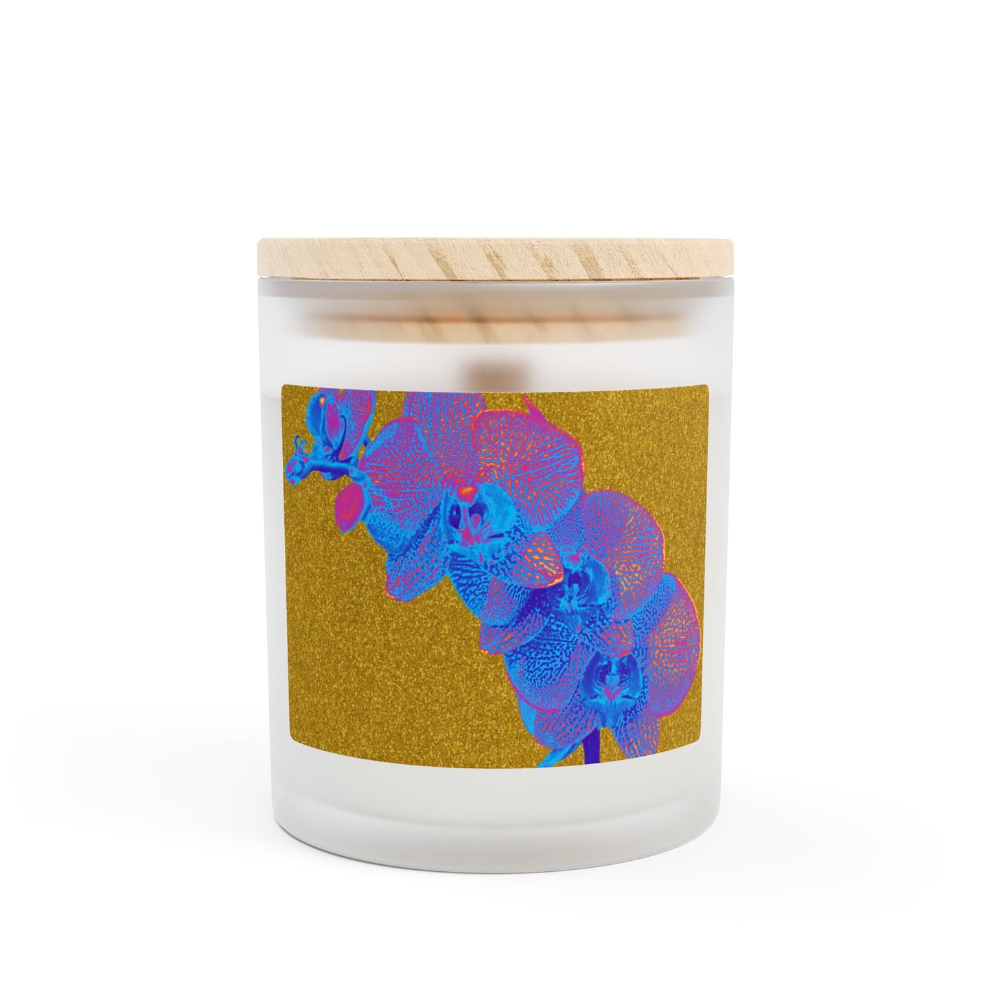 Frosted Glass Candle, 11oz, Red Heatwave Orchid | Gold