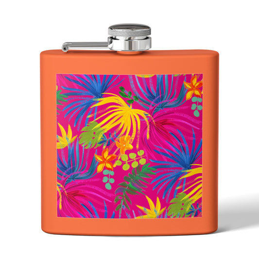 Tropical Stainless Steel 6 oz. Flask, Many Colors  – Exotic Flora