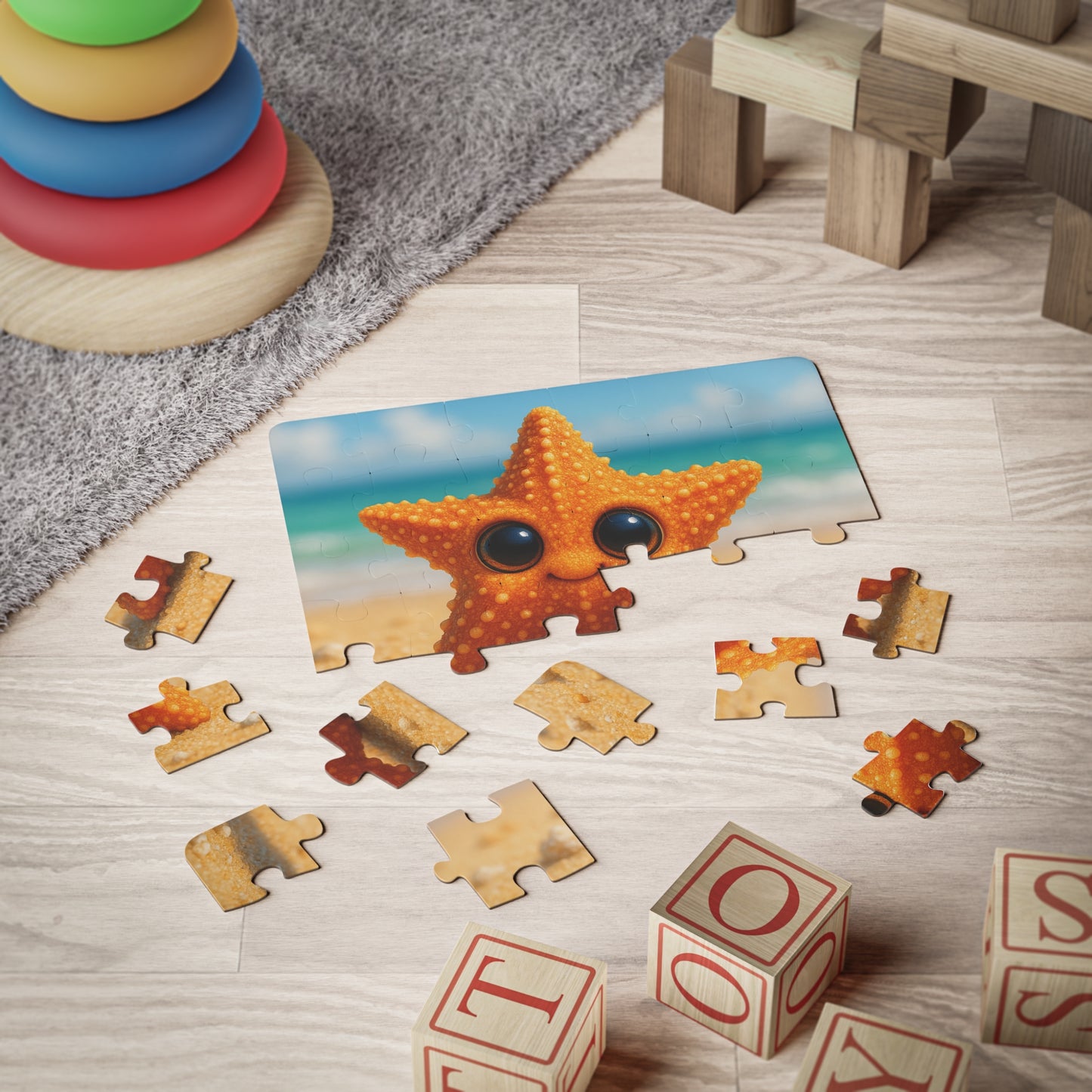 Tropical Paradise Kids' Puzzle - 30-Piece Puzzle for Fun and Learning / Baby Starfish