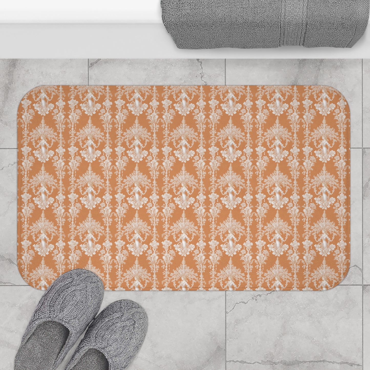 Pearl Lady Pearl/Melon Bath Mat, 2 Sizes - Tropical Vibes for Home Decor