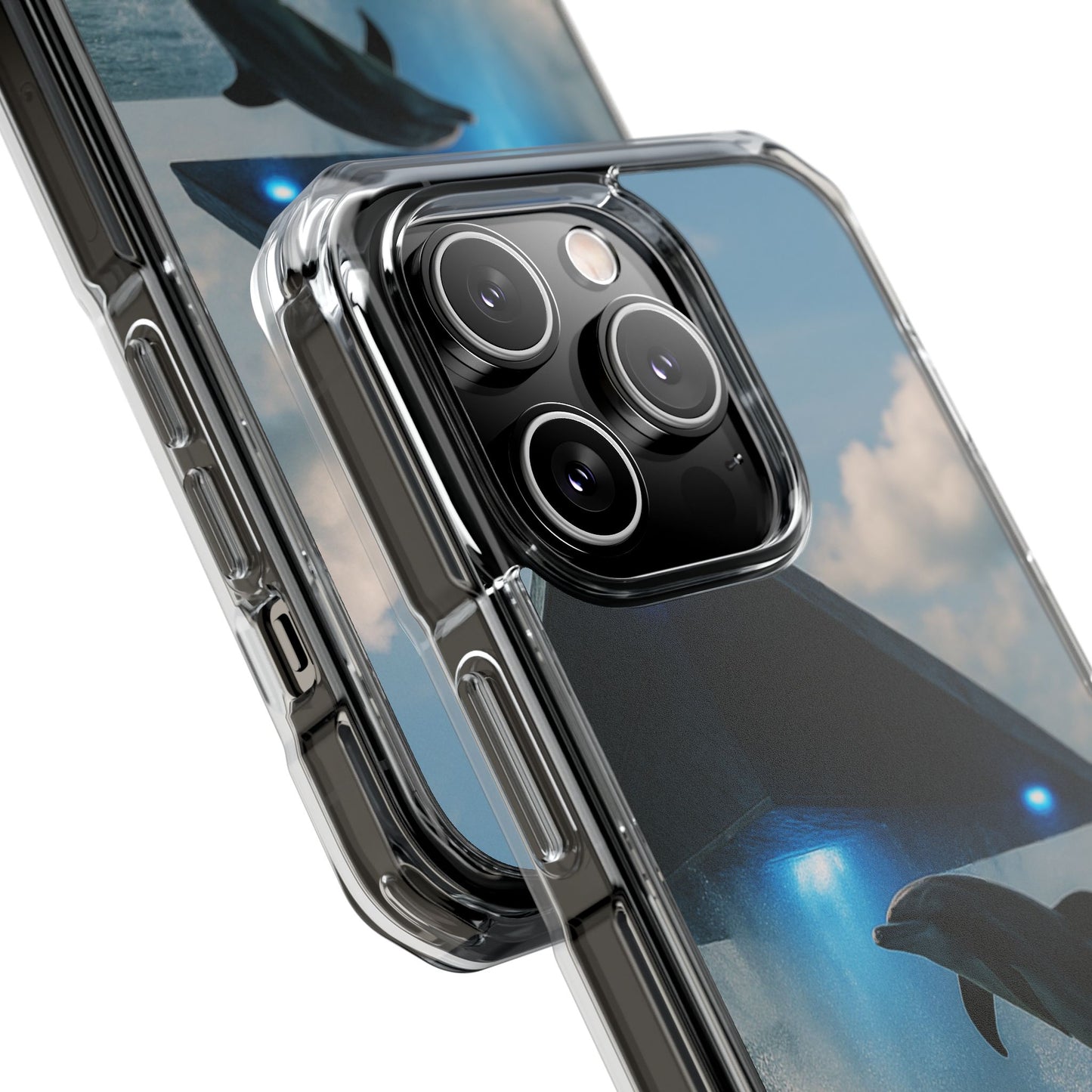 UFO and Dolphin Magnetic Clear Phone Case, Many Models