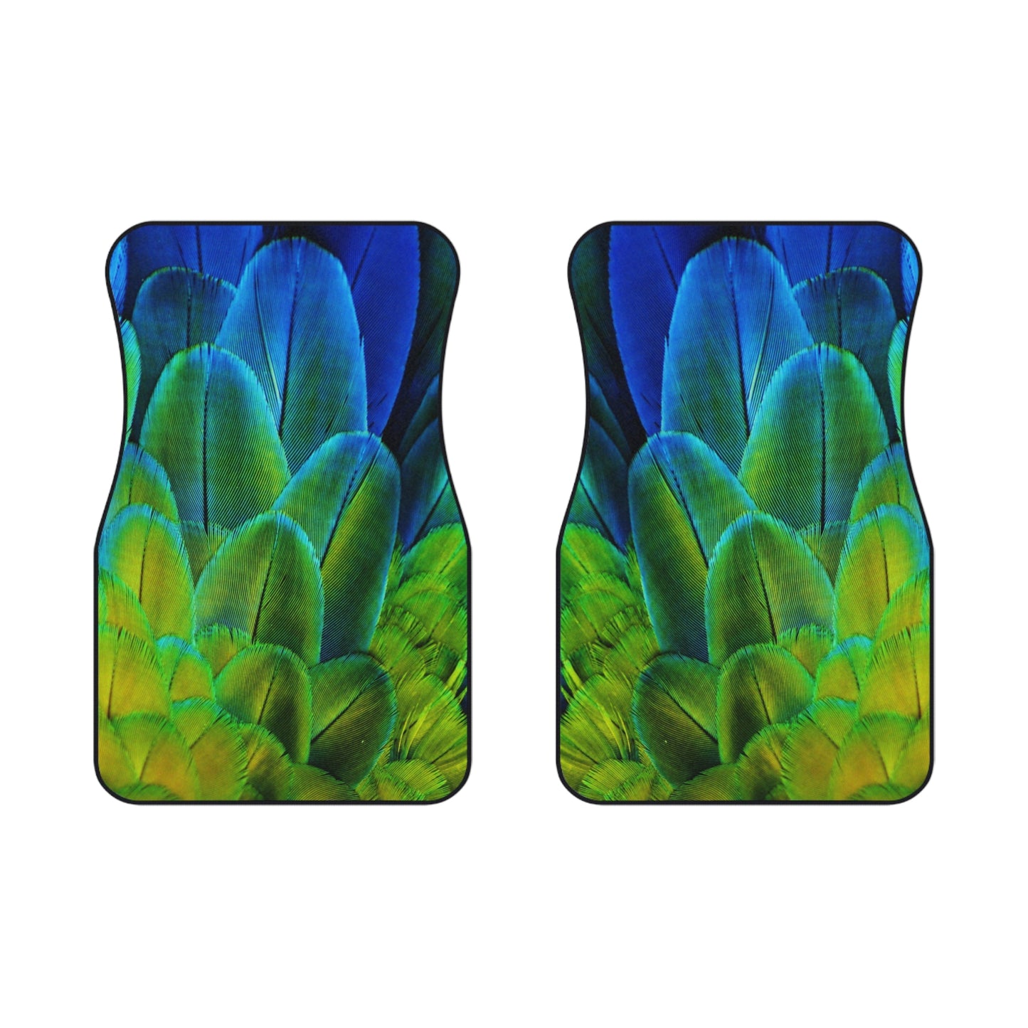 Shimmering Peacock Plumes Car Floor Mats - SET of 2