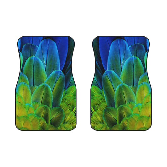 Shimmering Peacock Plumes Car Floor Mats - SET of 2