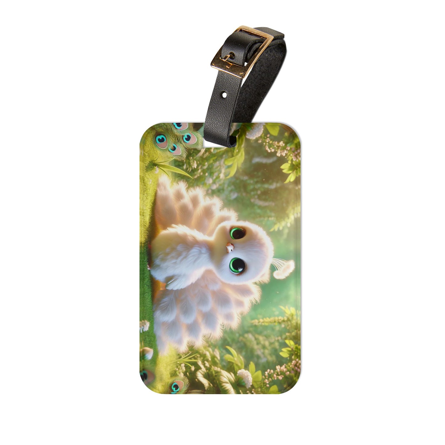 Luggage Tag - Baby White Peacock