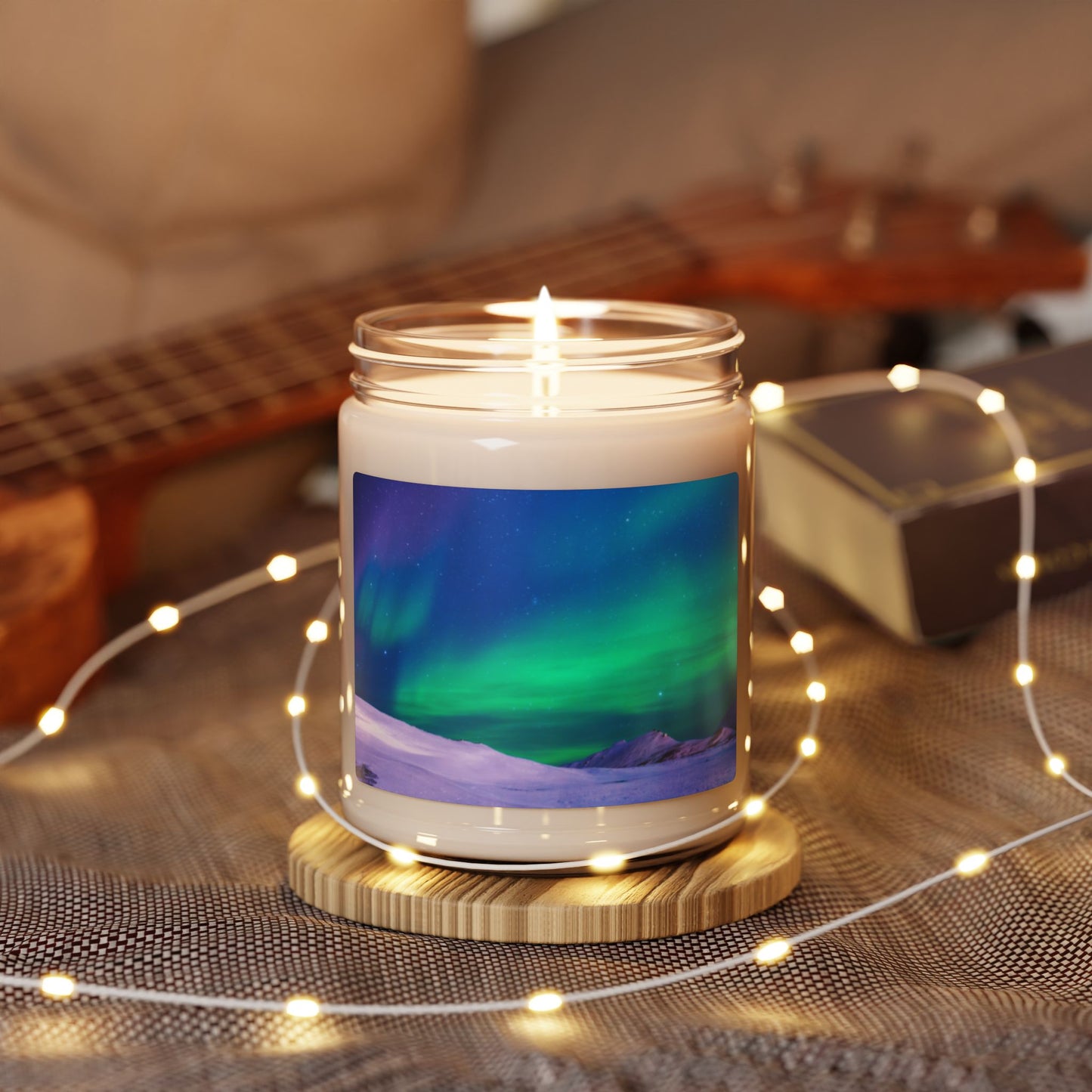 Scented Soy Candle, 9oz, Cold Ocean Lights, peacock