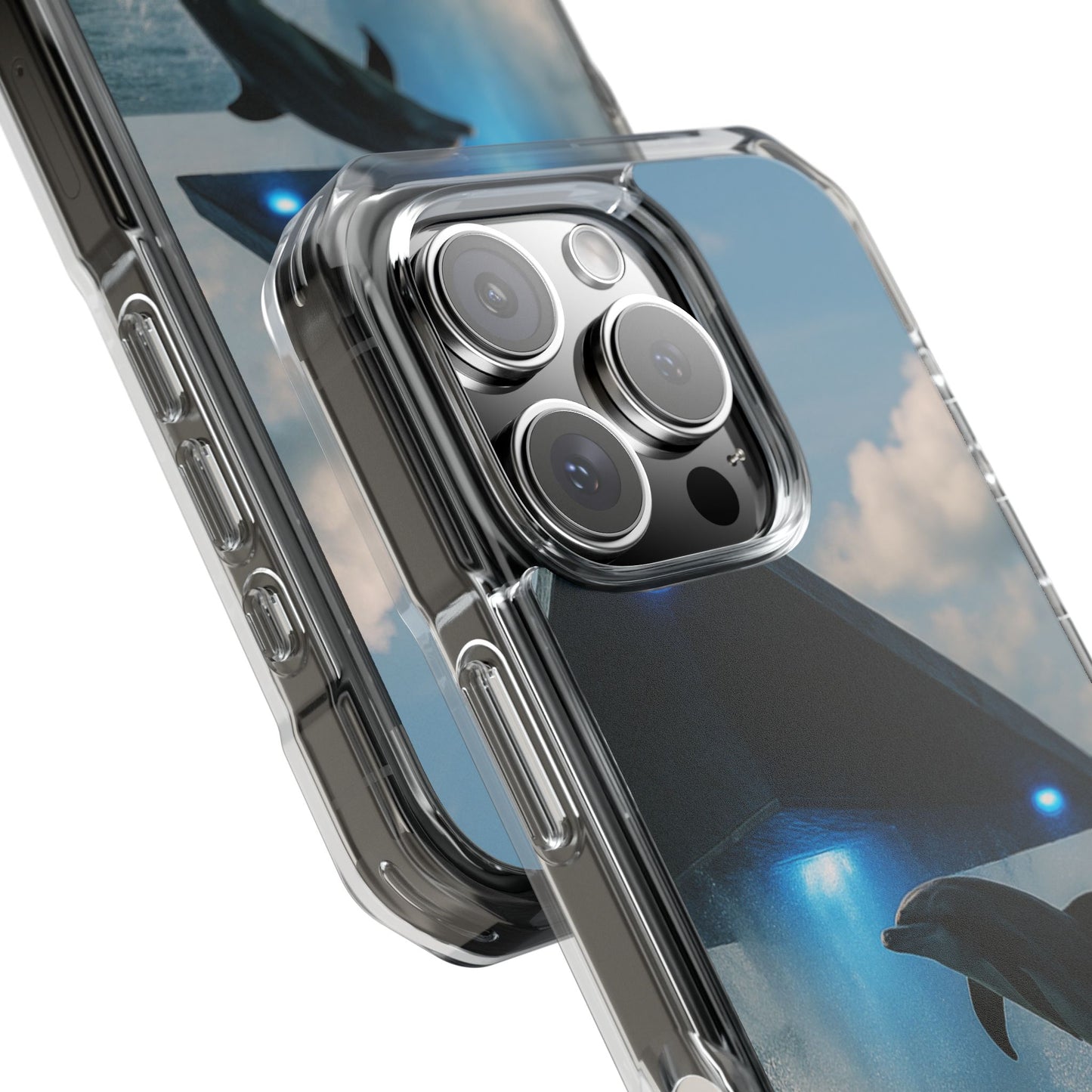 UFO and Dolphin Magnetic Clear Phone Case, Many Models