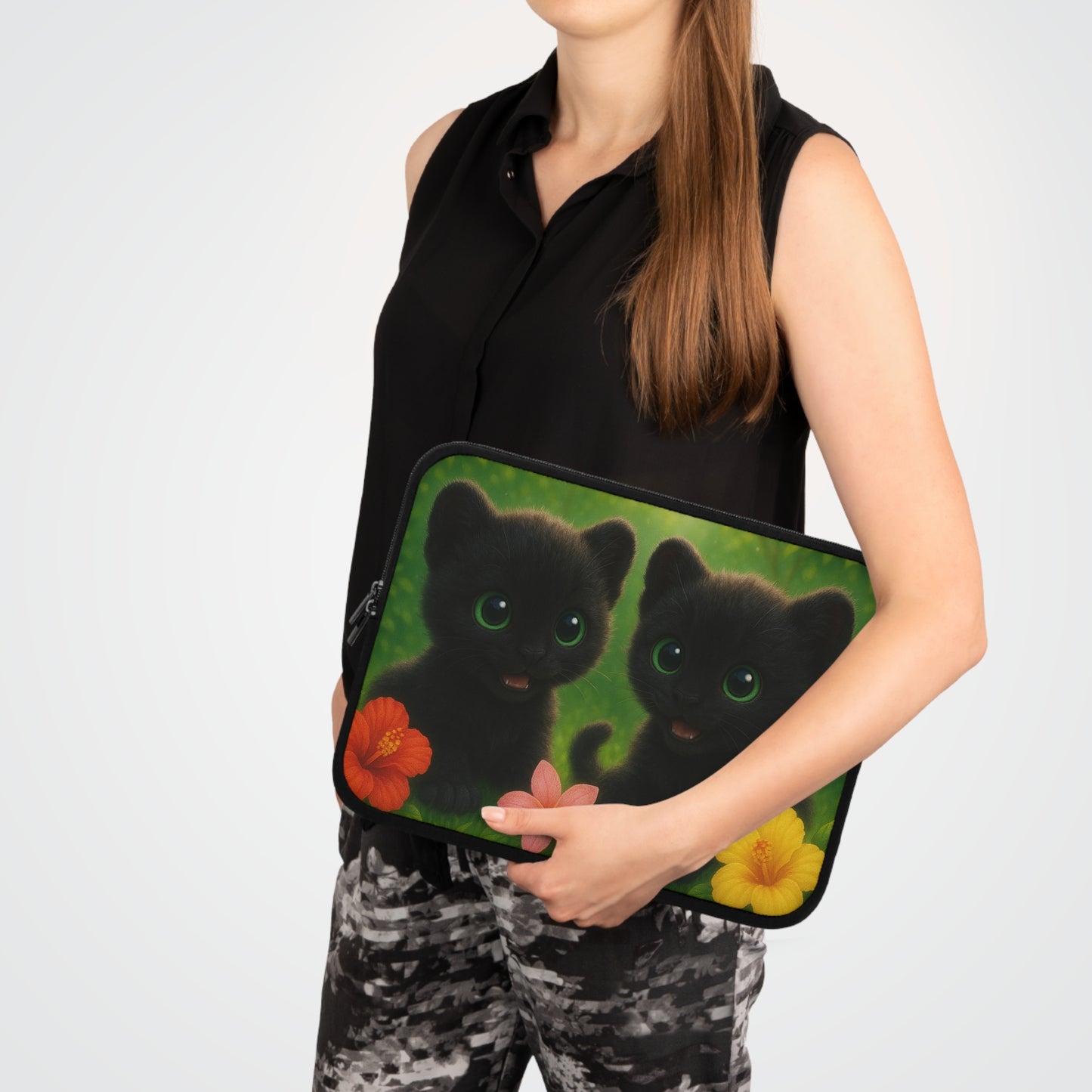 Tropical Laptop Sleeve, 5 Sizes - Perfect for Animal Lovers & Students / Baby Black Panthers