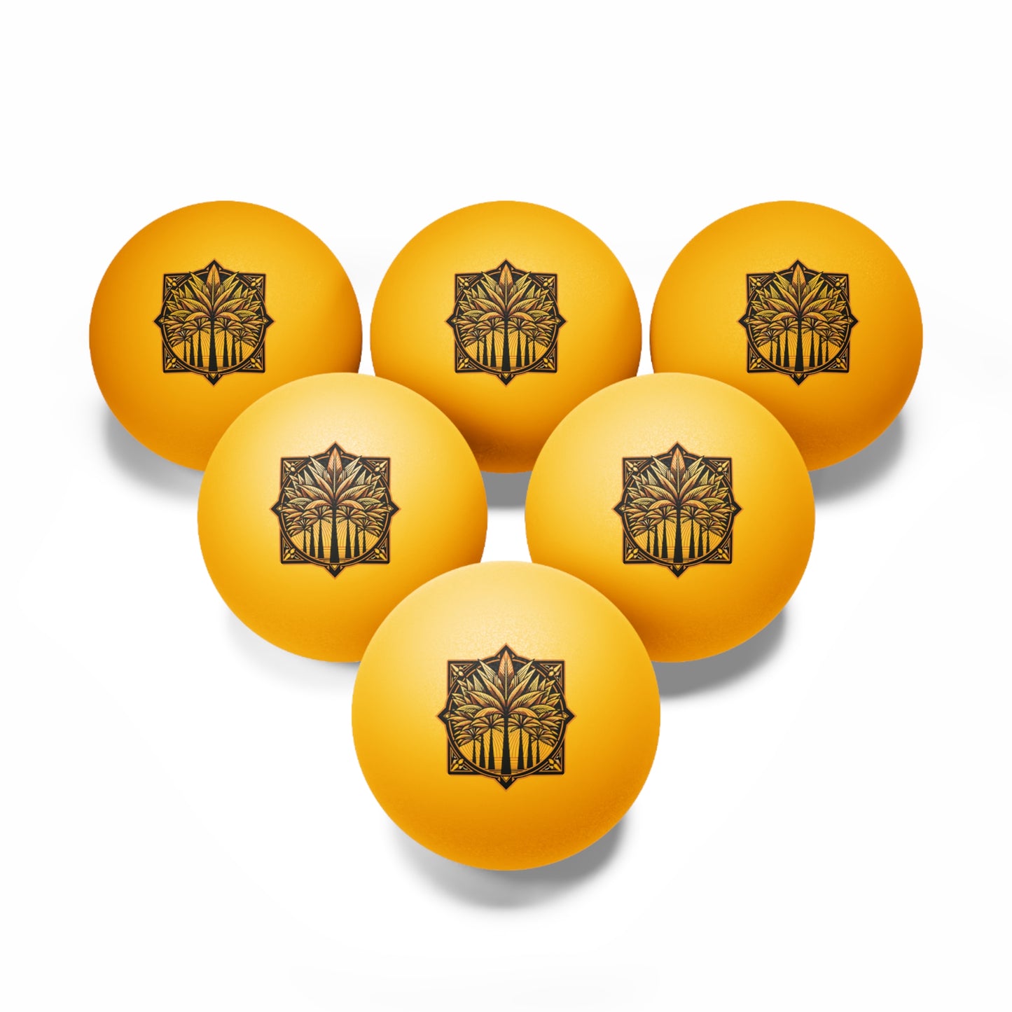 Tropical Paradise Ping Pong Balls - 6 Pack with Deco Palm/Orange