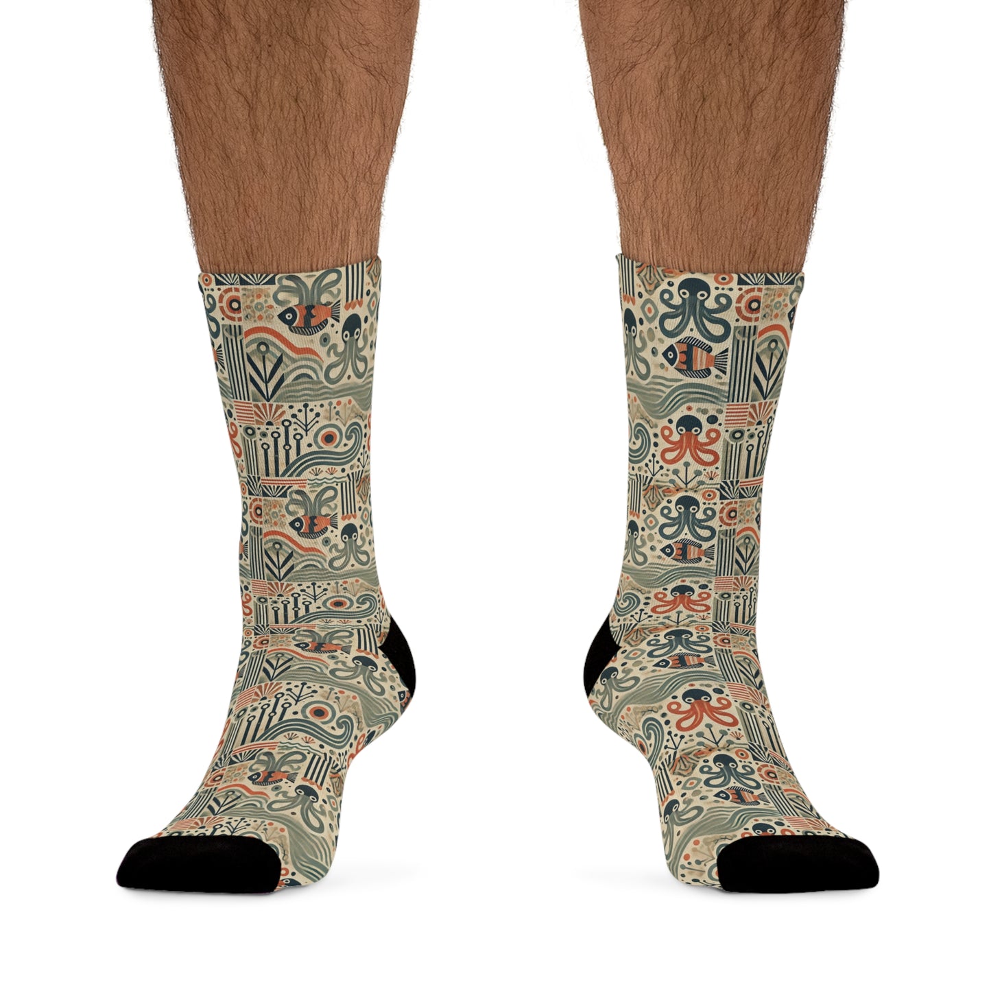 Recycled Poly Socks, Mid-Century Octopus