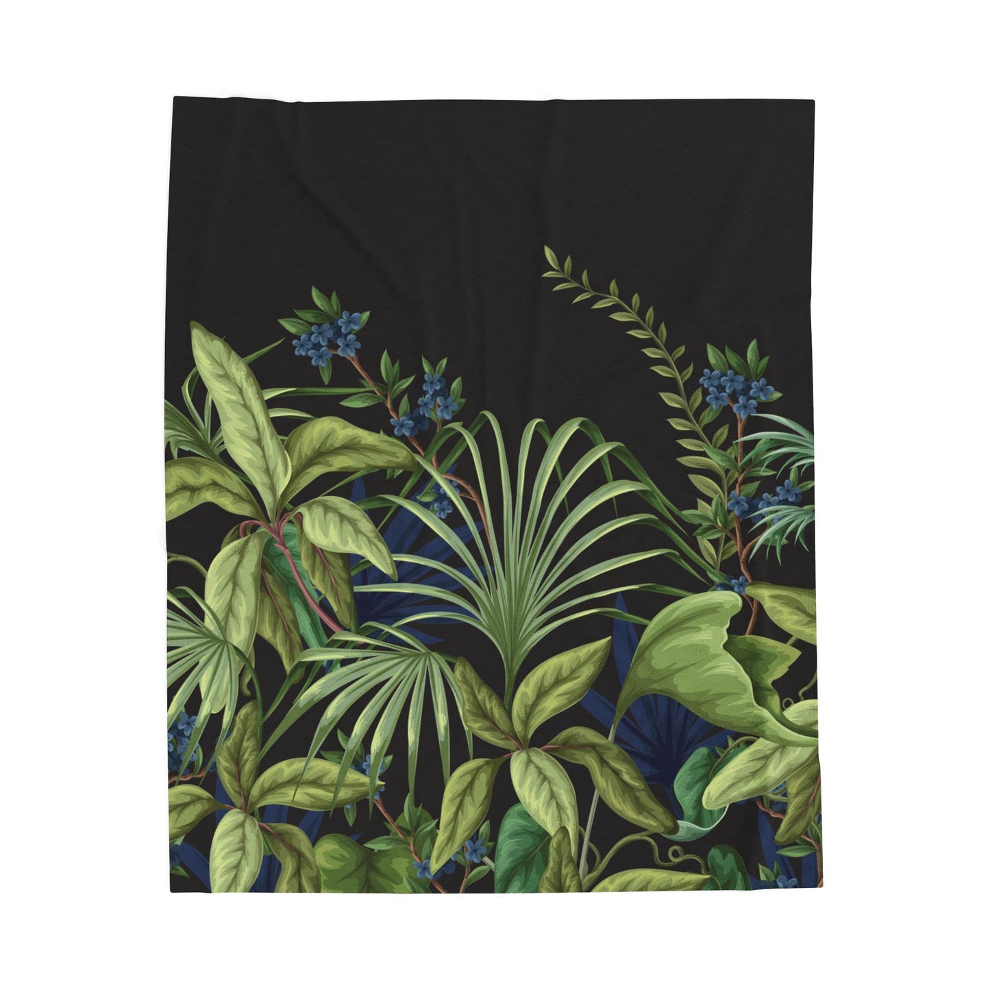 Midnight Jungle Velveteen Plush Blanket