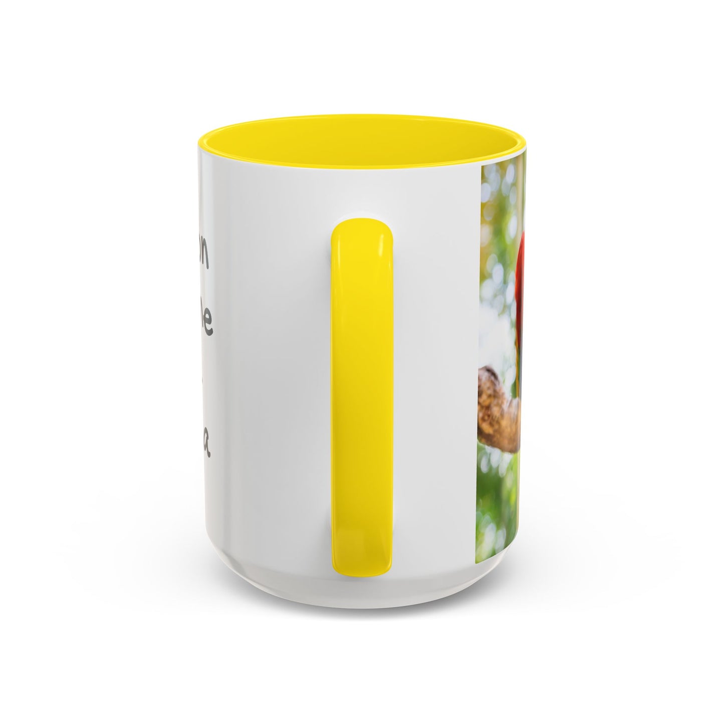 Accent Coffee Mug (11, 15oz), "I Run on Caffeine and Drama!" Parrot / Various Colors