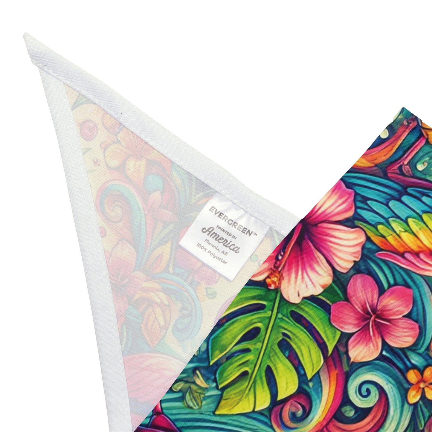 Flamingo Waves Pet Bandana, 2 Sizes - Stylish accessory for dogs & cats