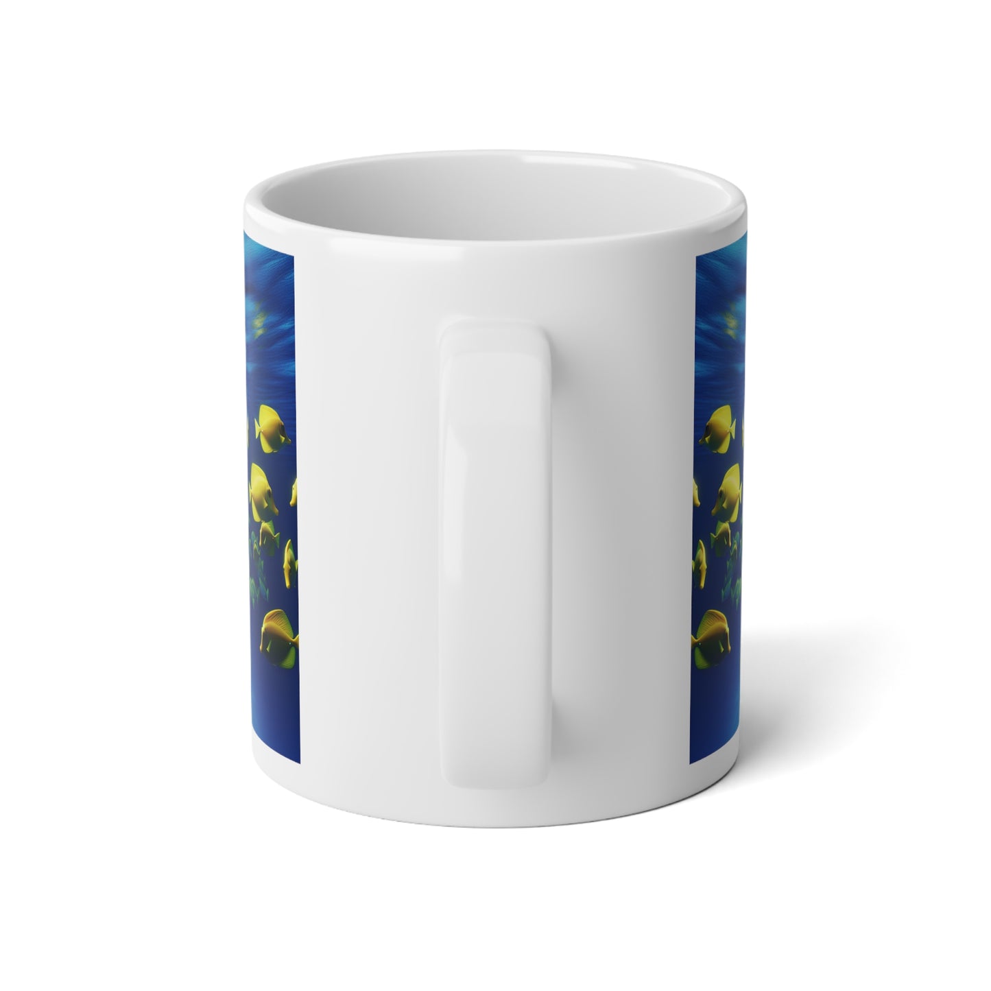 Jumbo Mug, 20oz,  School of Fish, Yellow Tangs | Tropical Coffee Cup, Gift for Fish Lovers
