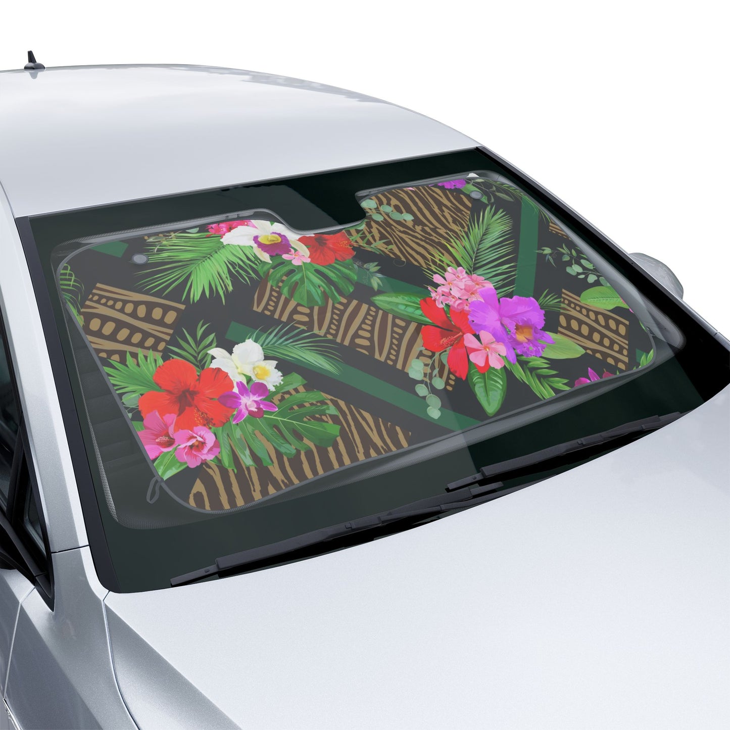 Tropical Floral Car Sun Shades / Tiki Orchids