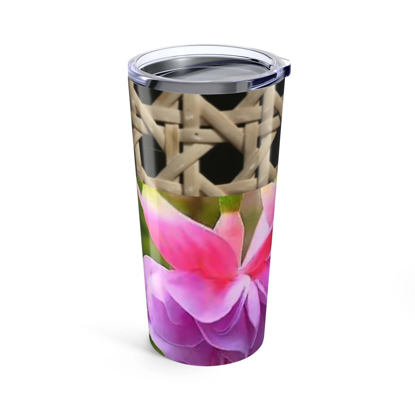 20oz Tropical Glossy Tumbler - Wicker/Two Fuchsias