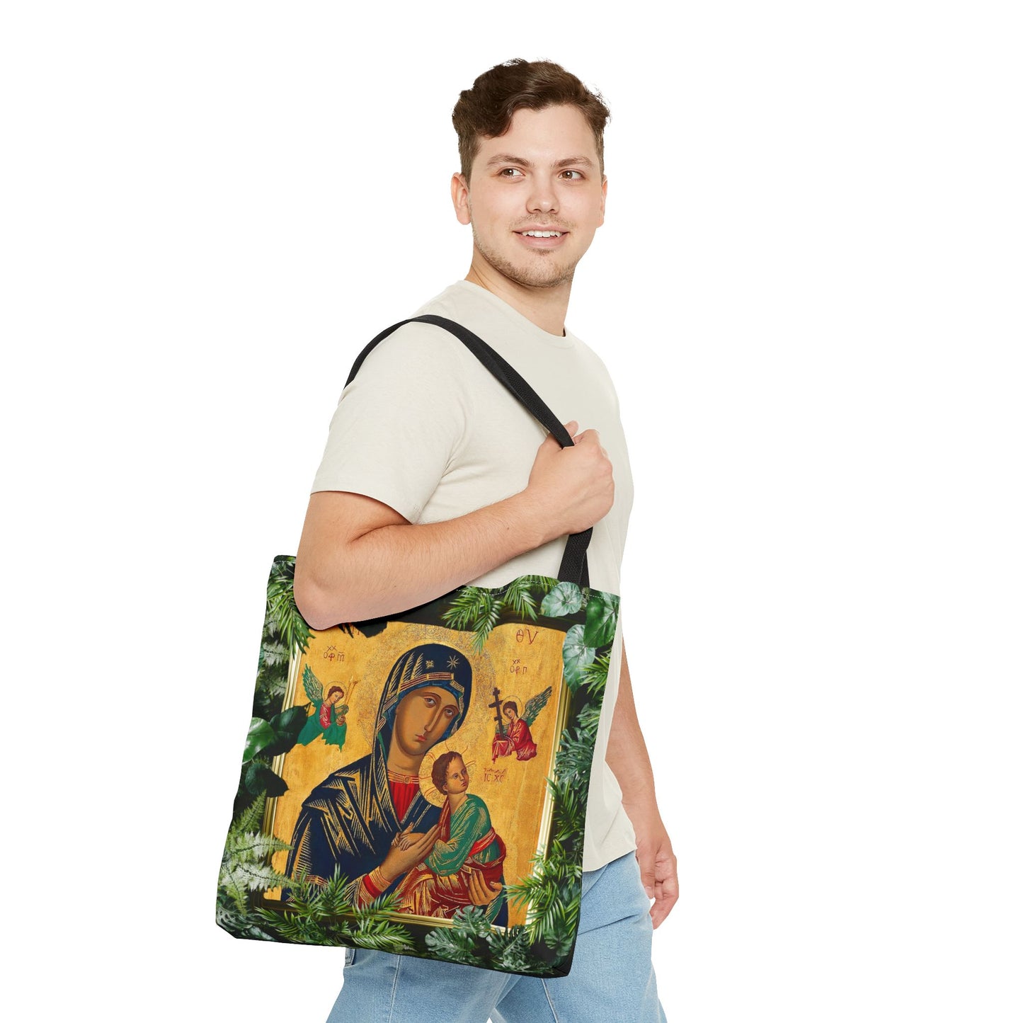 Religious Our Lady of Perpetual Help Tropical Tote Bag - 3 Sizes