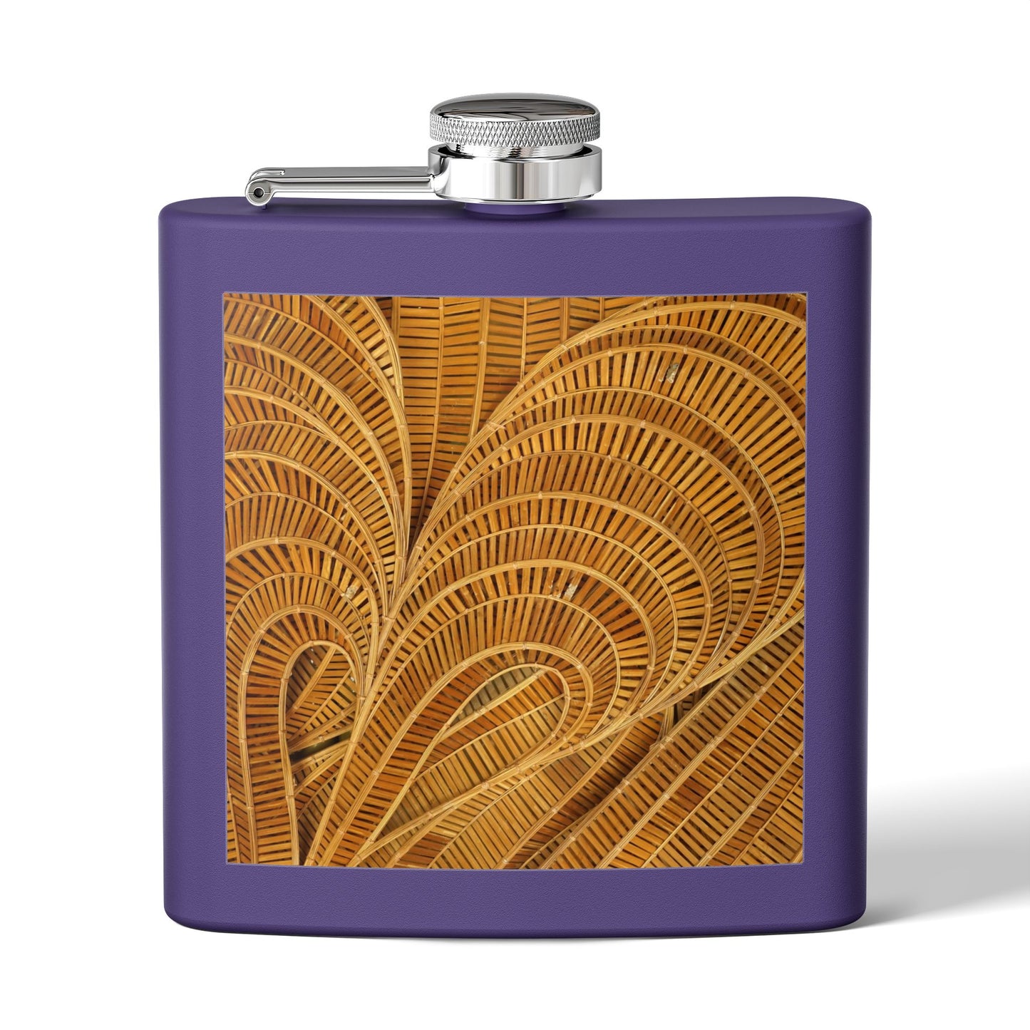 Tropical Stainless Steel 6 oz. Flask, Many Colors  – Natural Bamboo Swoosh