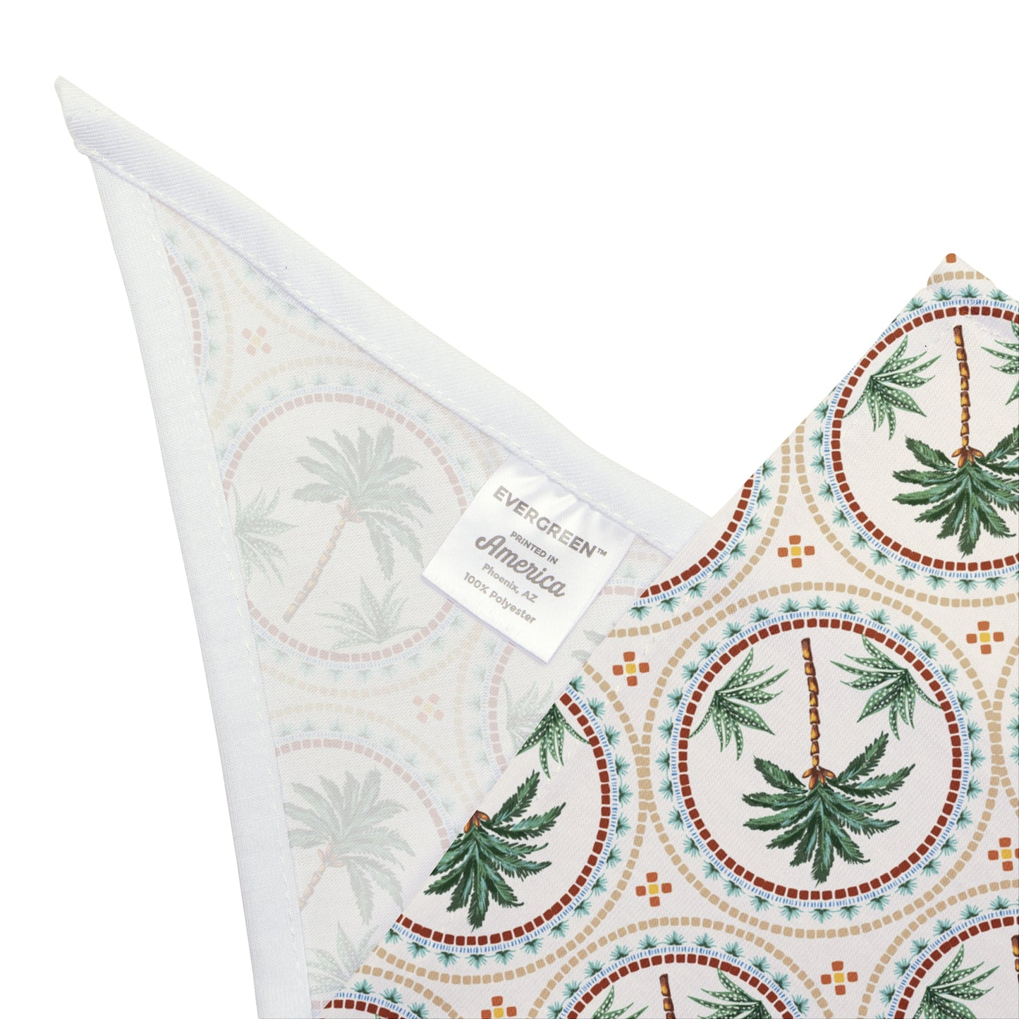 Mosaic Palms Tropical Pet Bandana, 2 Sizes - Stylish accessory for dogs & cats