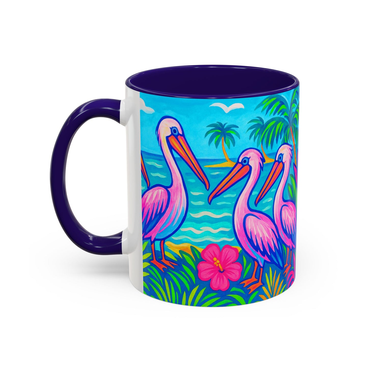 Accent Color Coffee Mug, Many Colors - 11oz & 15oz / Pelican Party