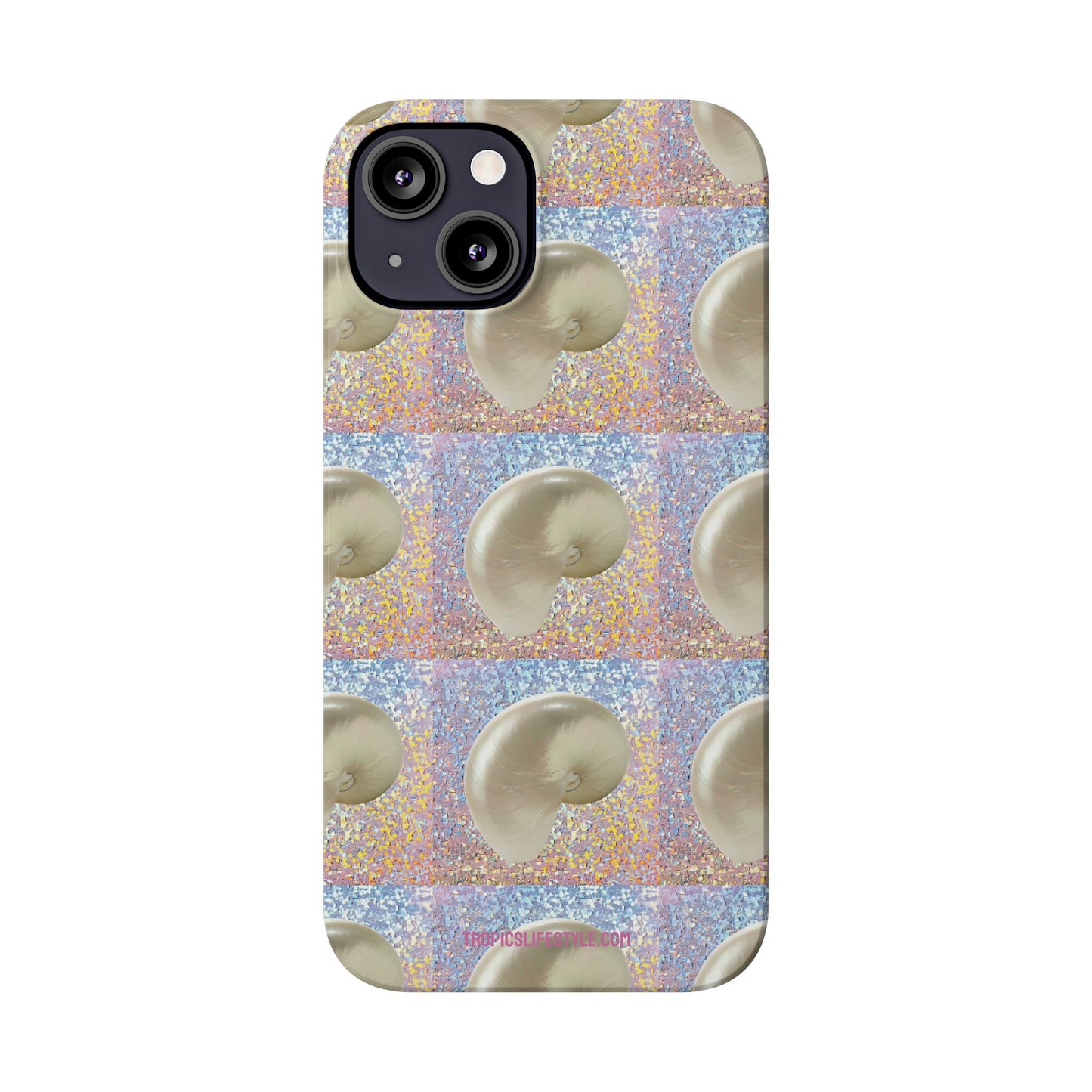 Slim Phone Cases - Disco White Nautilus