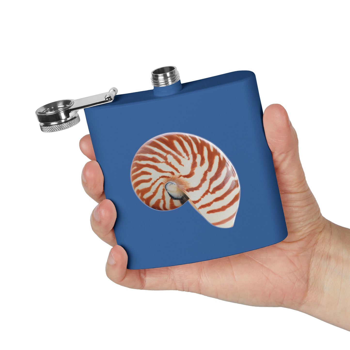 Tropical Stainless Steel 6 oz. Flask, Many Colors  – Real Tiger Stripe Nautilus