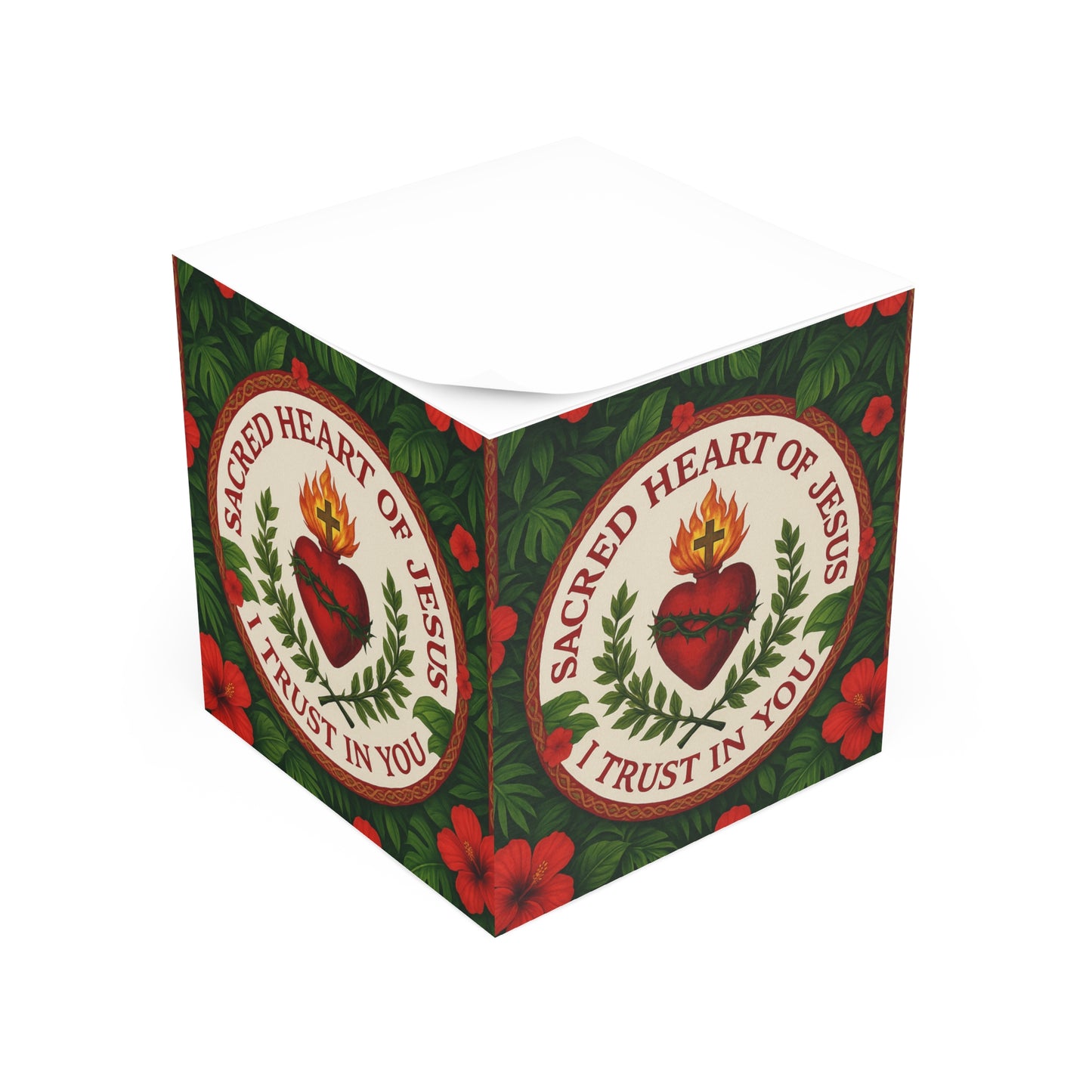 Religious Note Cube - Sacred Heart of Jesus Prayer