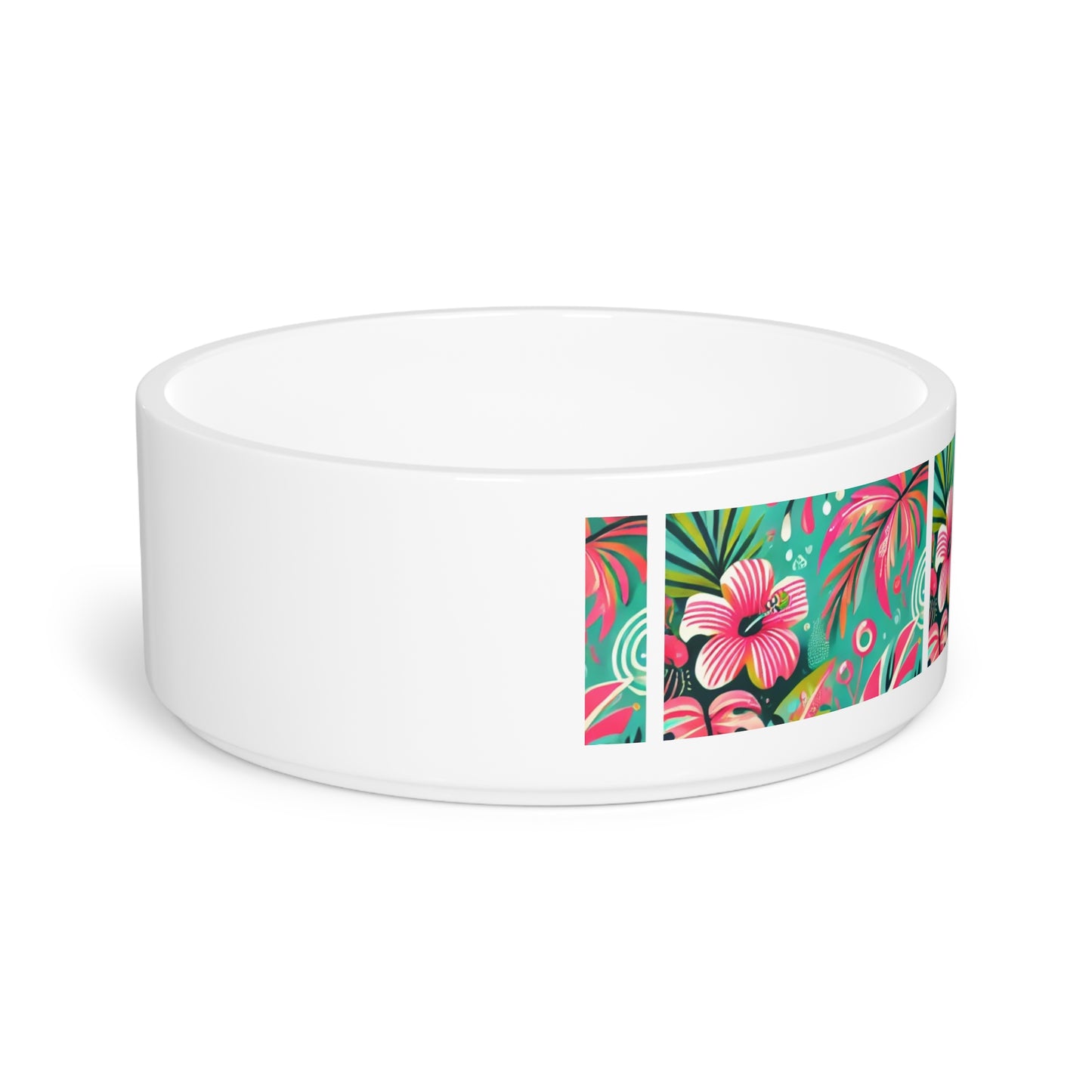 Pet Bowl, Pink Hibiscus