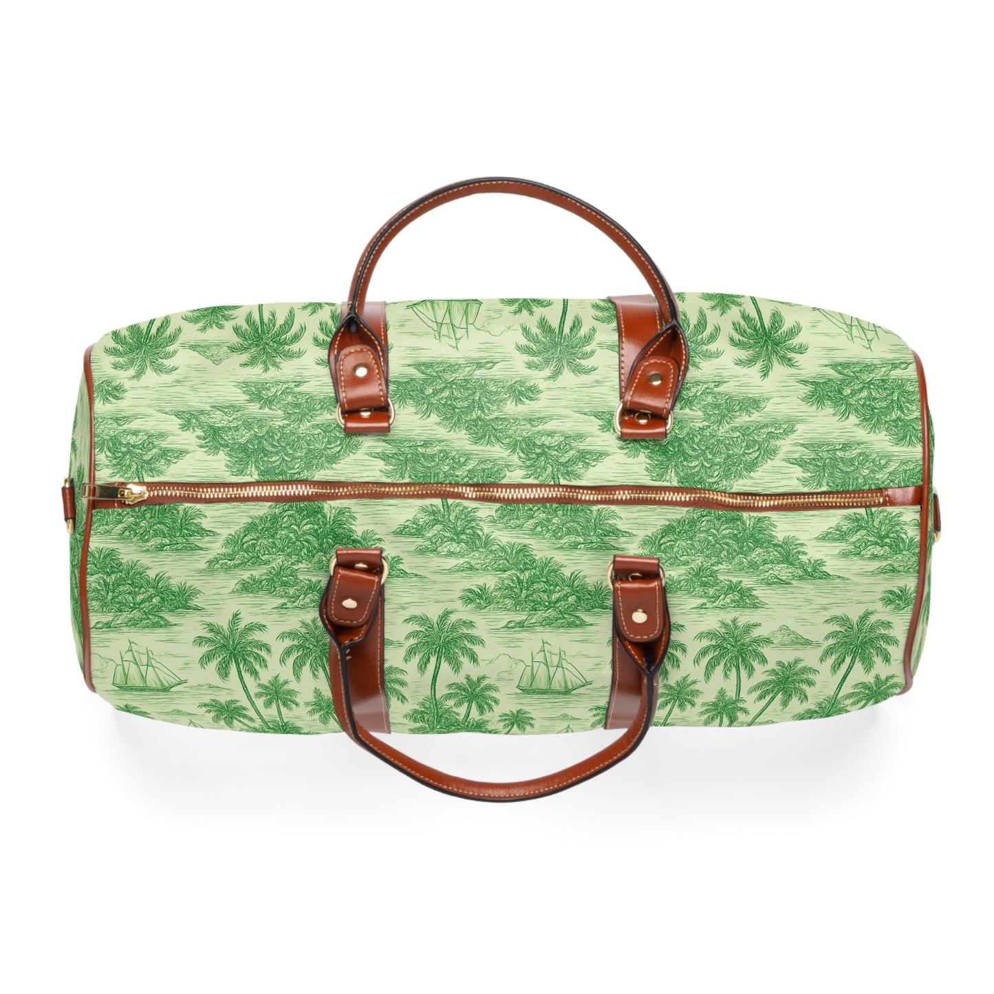 Tropical Waterproof Travel Bag - Perfect for Beach Getaways / Faraway Toile, Green