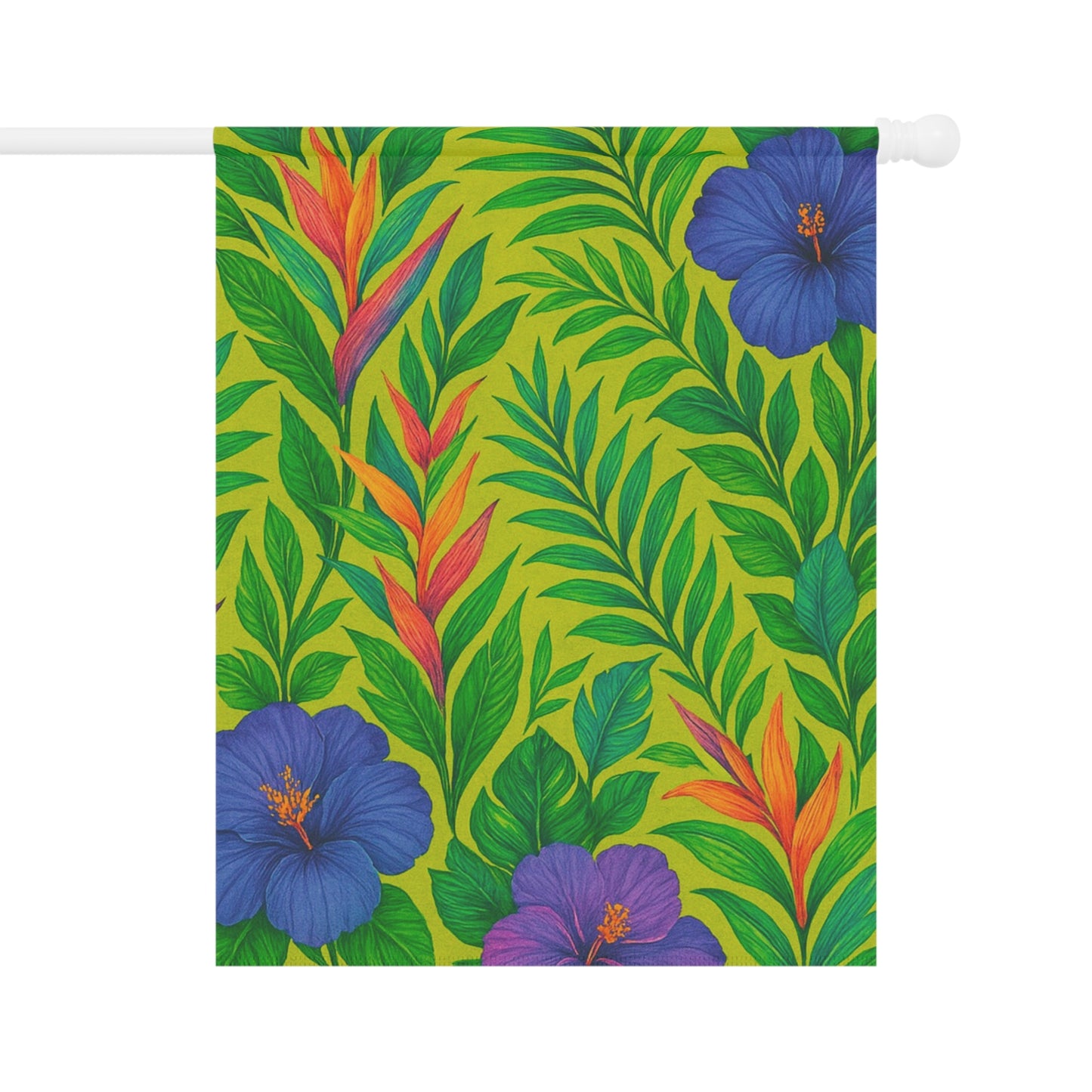 Tropical Garden Flag - Perfect for Outdoor Decor / Midnight Flower, Lime