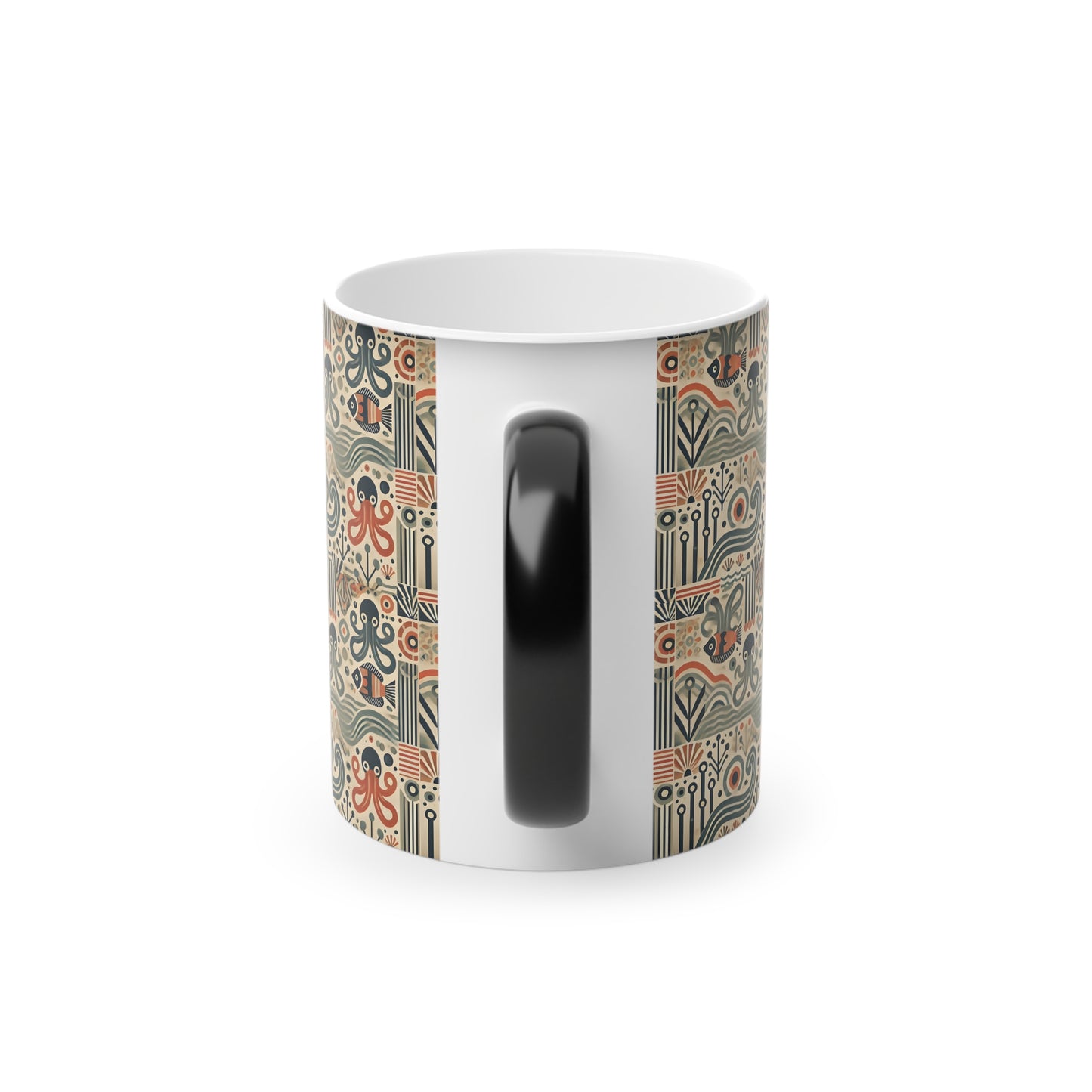Heat-Activated Coffee Mug, 11 oz — Mid-Century Modern Octopus