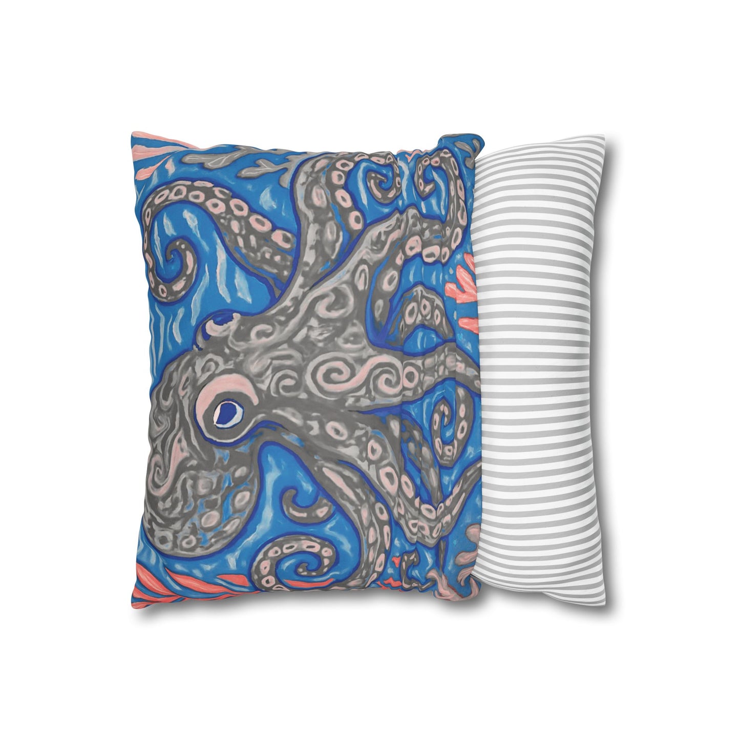 Faux Suede Square Pillowcase - Slate Kraken Joe