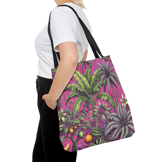Tropical Fruit/Hot Pink Tote Bag - 3 Sizes