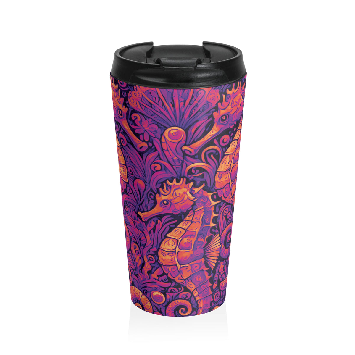 15 oz. Stainless Steel Travel Mug / Seahorse Trio, Heatwave