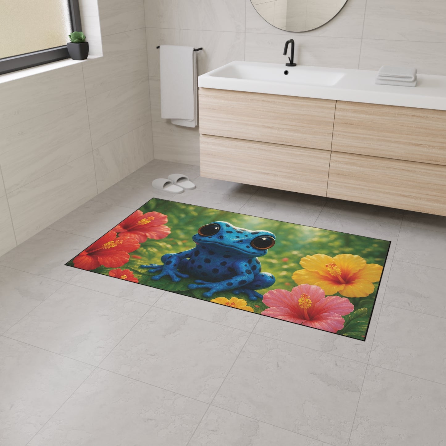 Heavy Duty Floor Mat, 5 Sizes – Tropical Area Rug for Home Décor / Baby Tree Frog