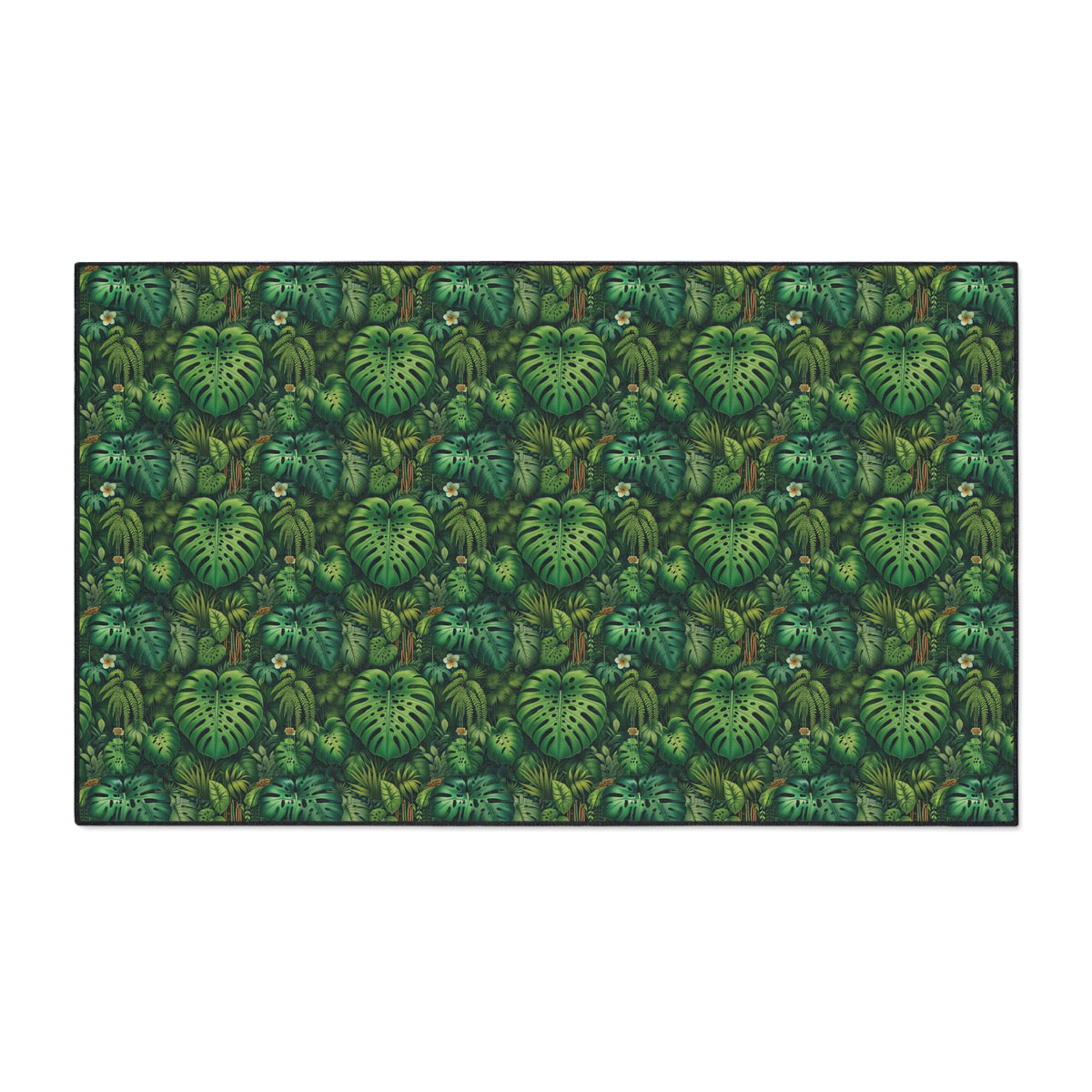 Heavy Duty Floor Mat, 5 Sizes – Tropical Area Rug for Home Décor / Rainforest Greenery