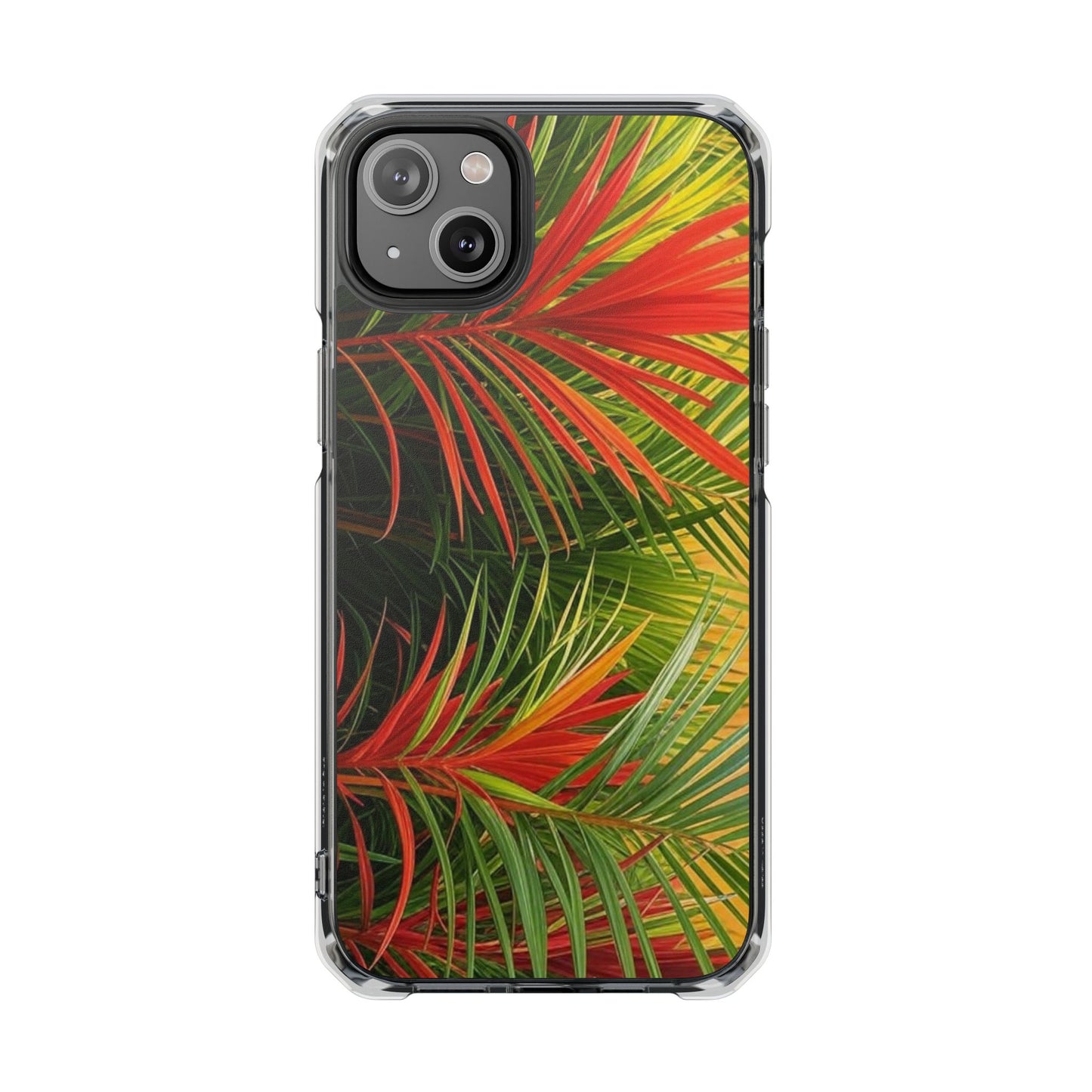 Red Flame Palm Magnetic Clear Phone Case, Many Models