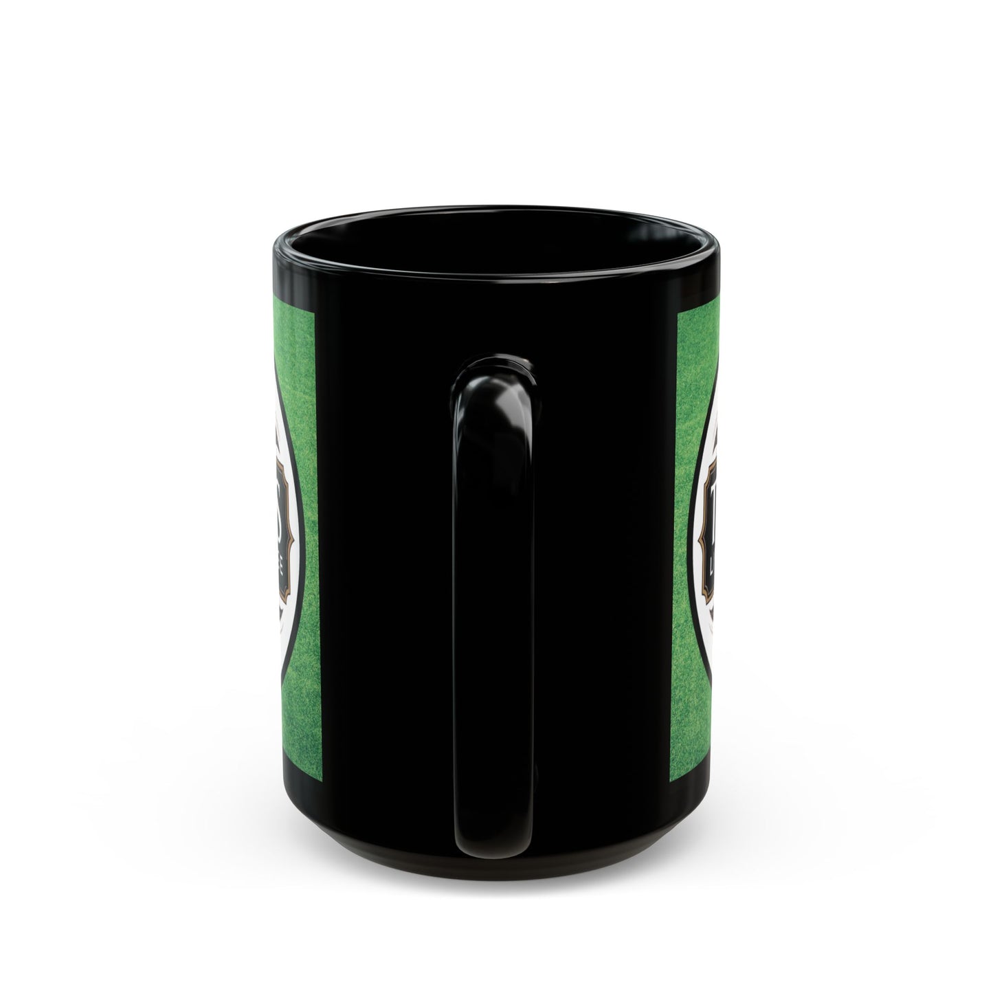 Black Coffee Mug - Green Bkground /TLCoffee Logo