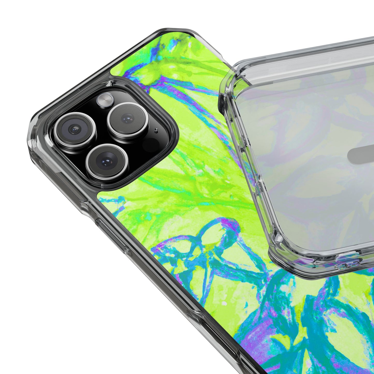 Tropical Doodles/Lime Magnetic Clear Phone Case, Many Models