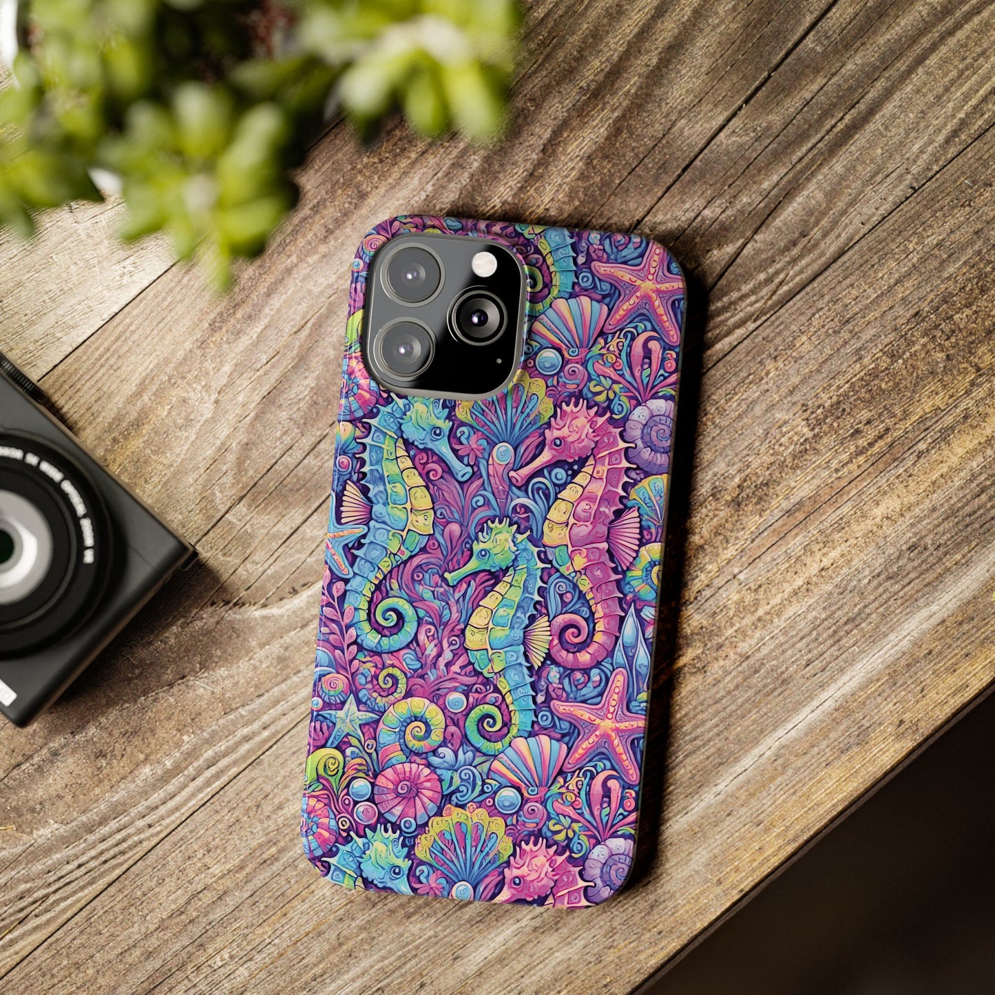 Slim Phone Cases - Seahorses, Fantasy POP