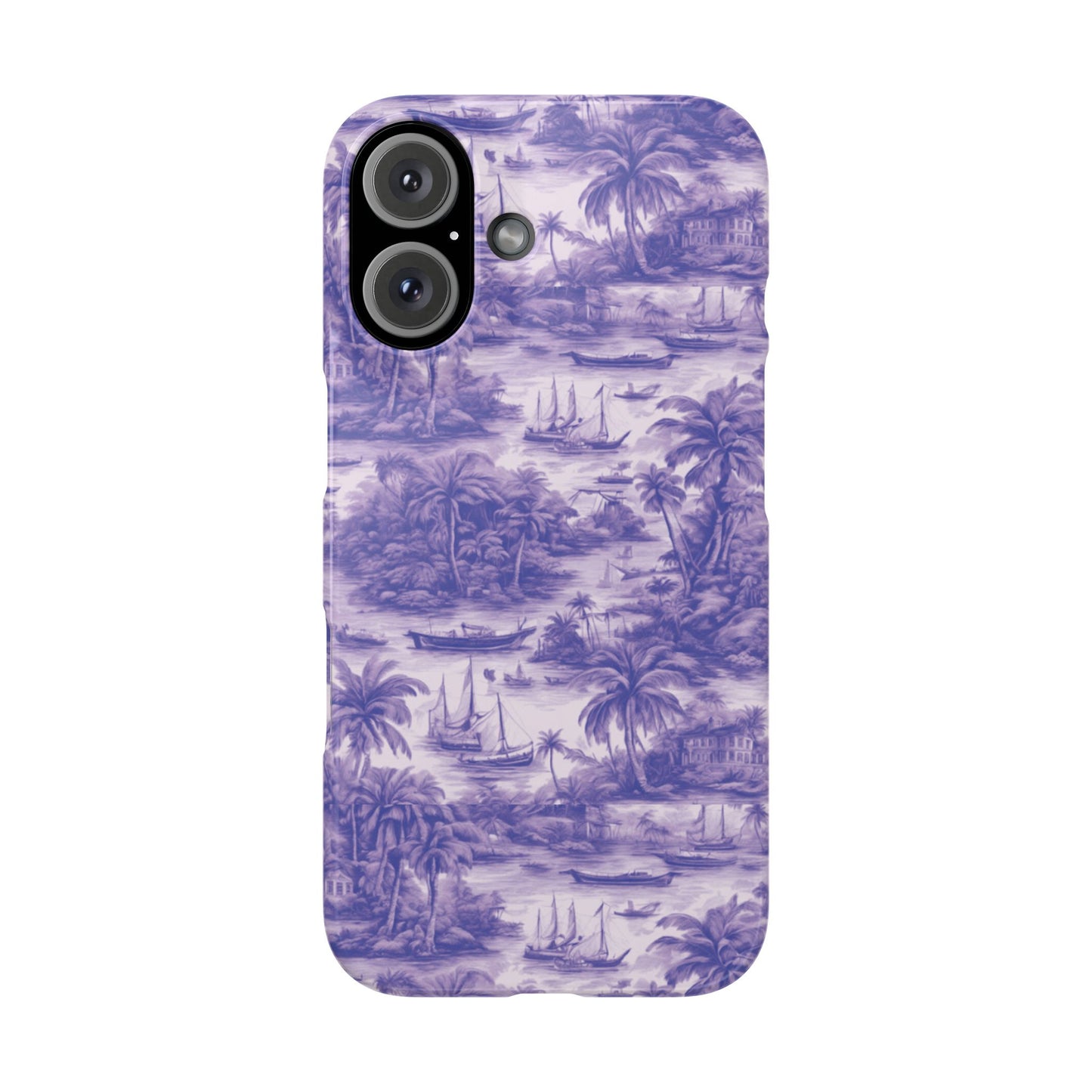 Slim Phone Cases - Tropical Toile #1, purple