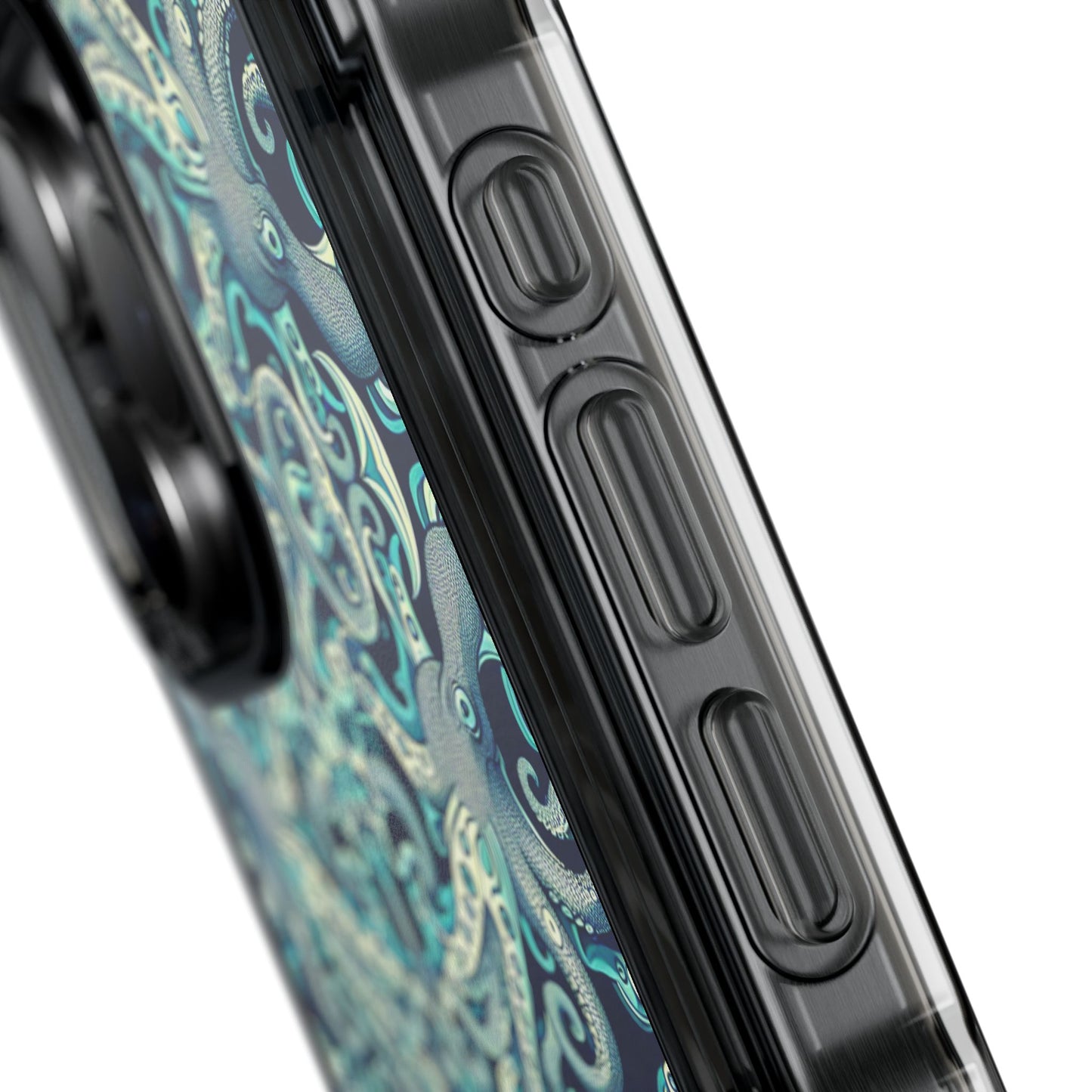 Twisted Aqua Octopus Magnetic Clear Phone Case, Many Models