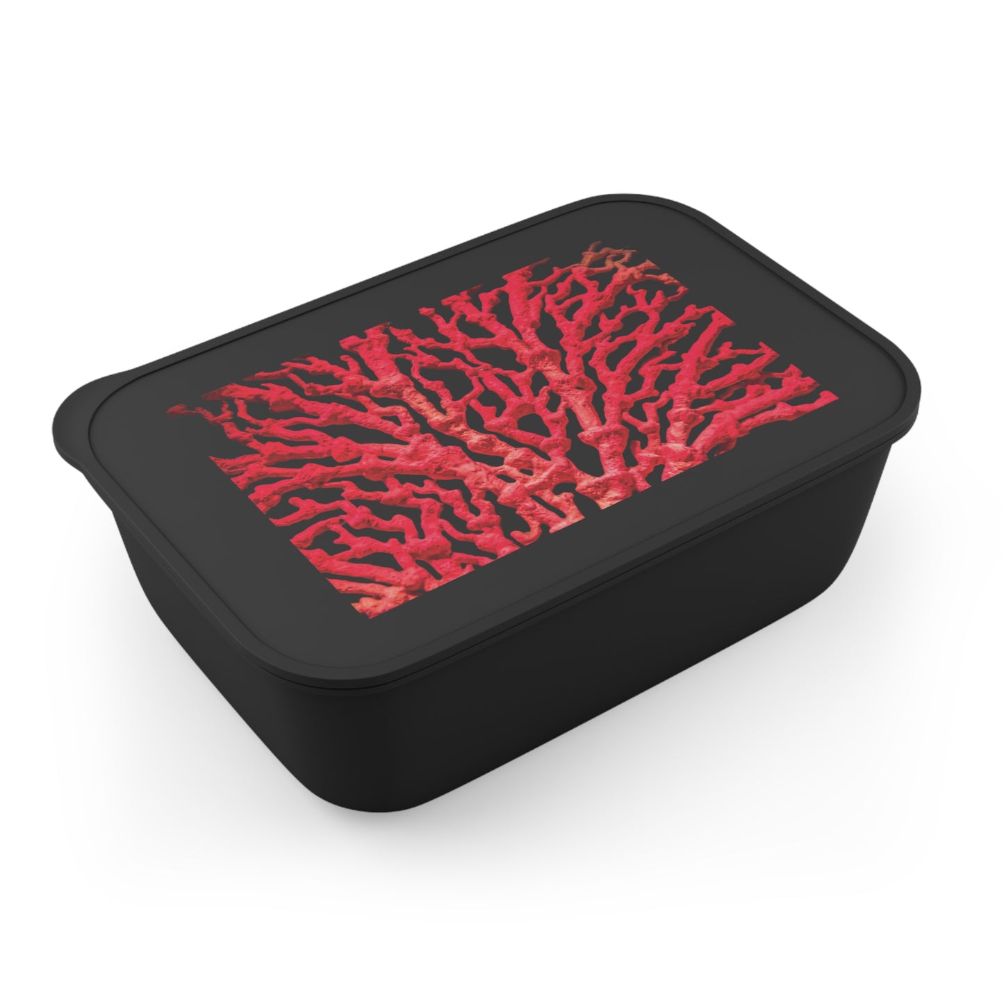 Bento Box with Utensils - Real Red Coral