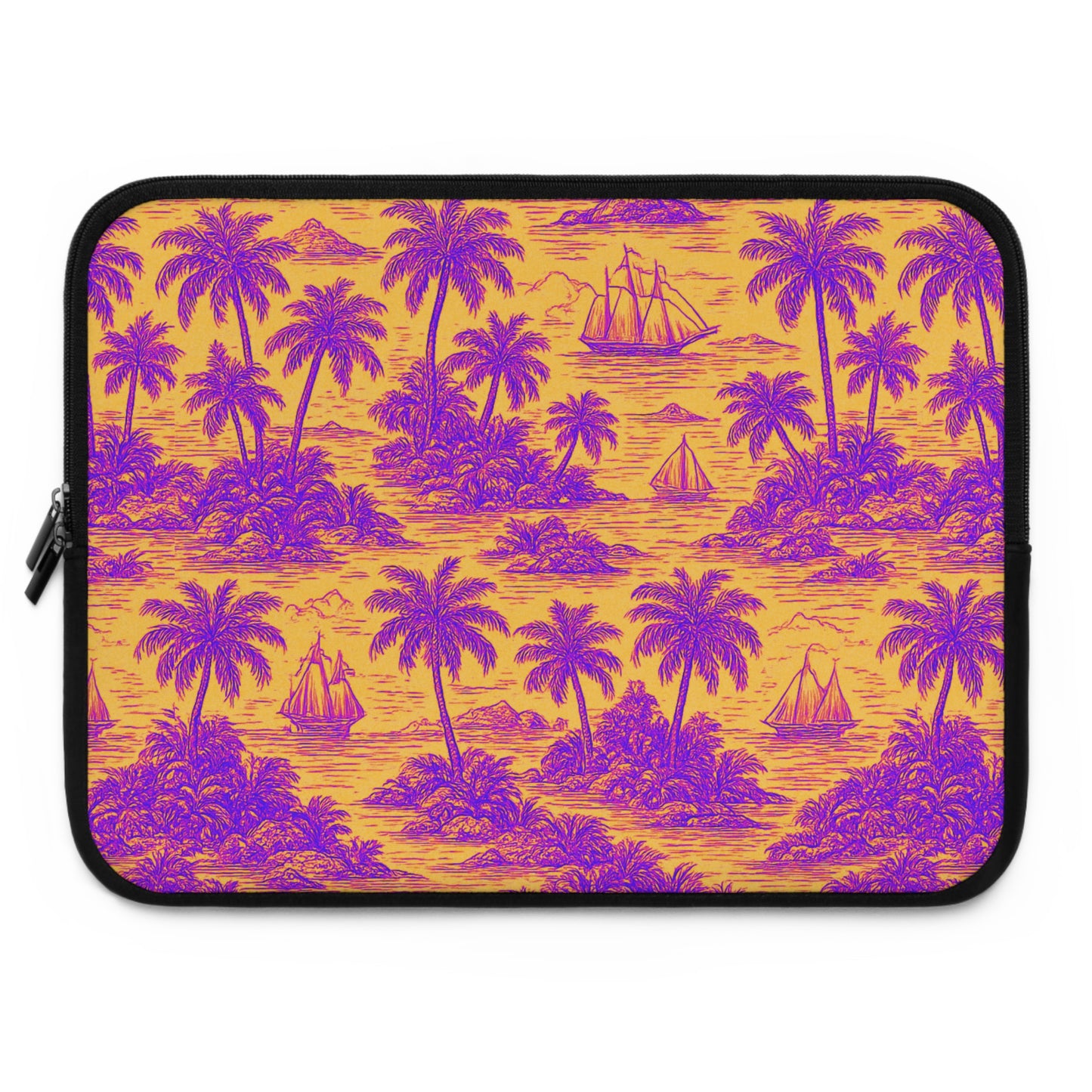 Tropical Laptop Sleeve, 5 Sizes - Perfect for Beach Lovers & Students / Faraway Toile, Pop